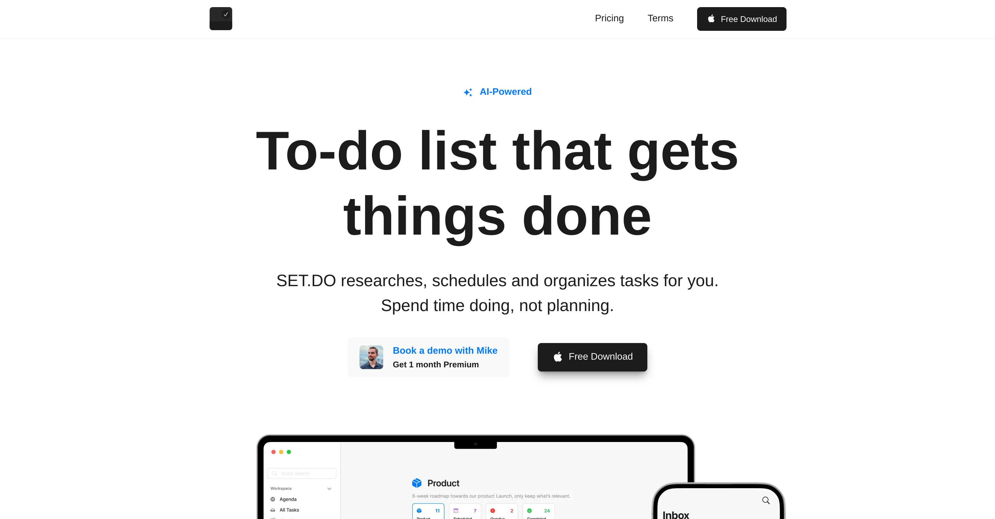 SET.DO - Screenshot showing the interface and features of this AI tool
