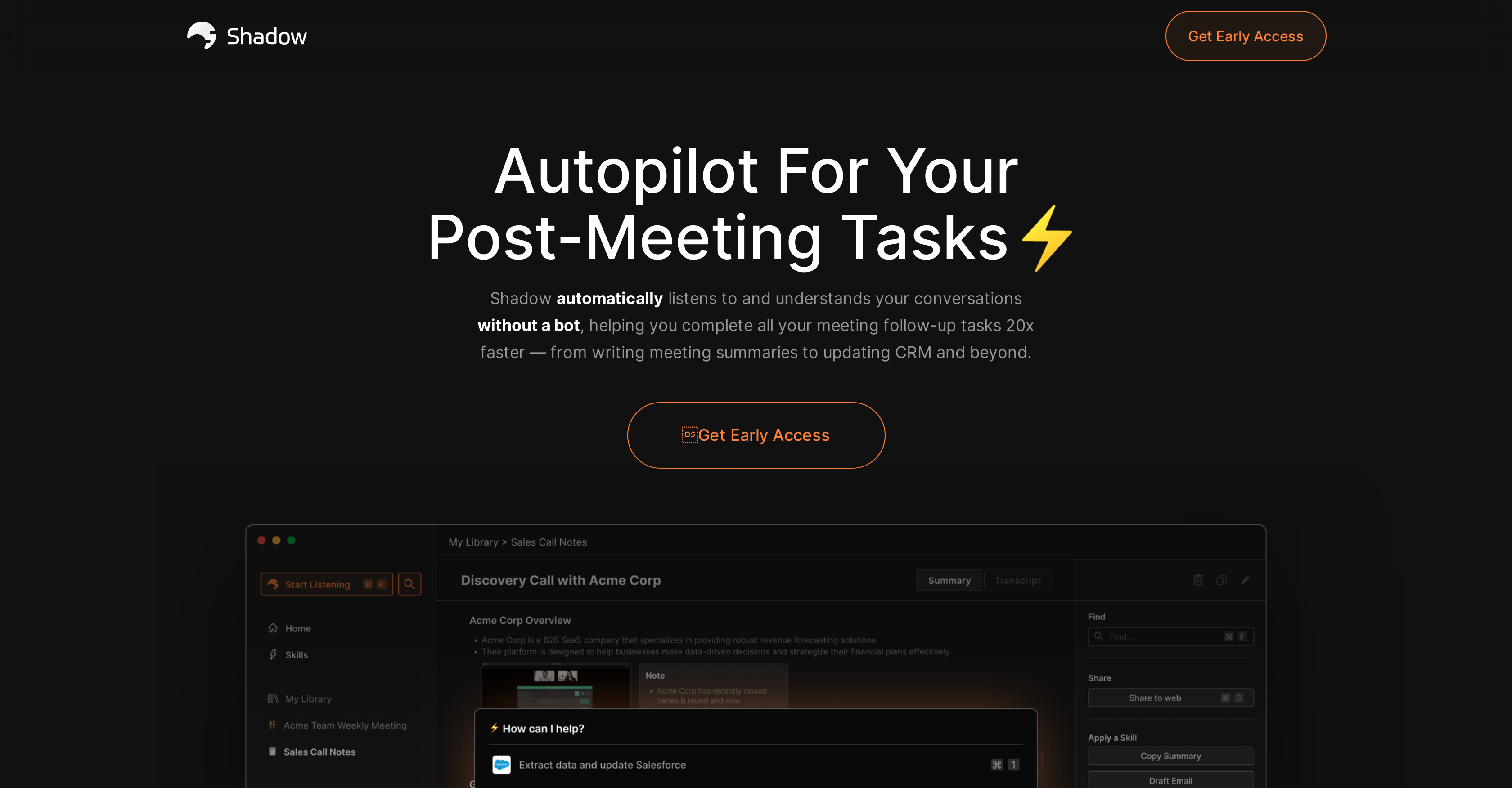 ShadowDo - Screenshot showing the interface and features of this AI tool