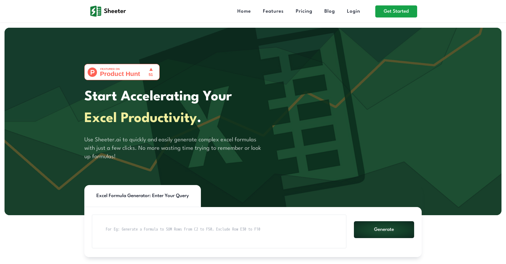 Sheeter - Screenshot showing the interface and features of this AI tool