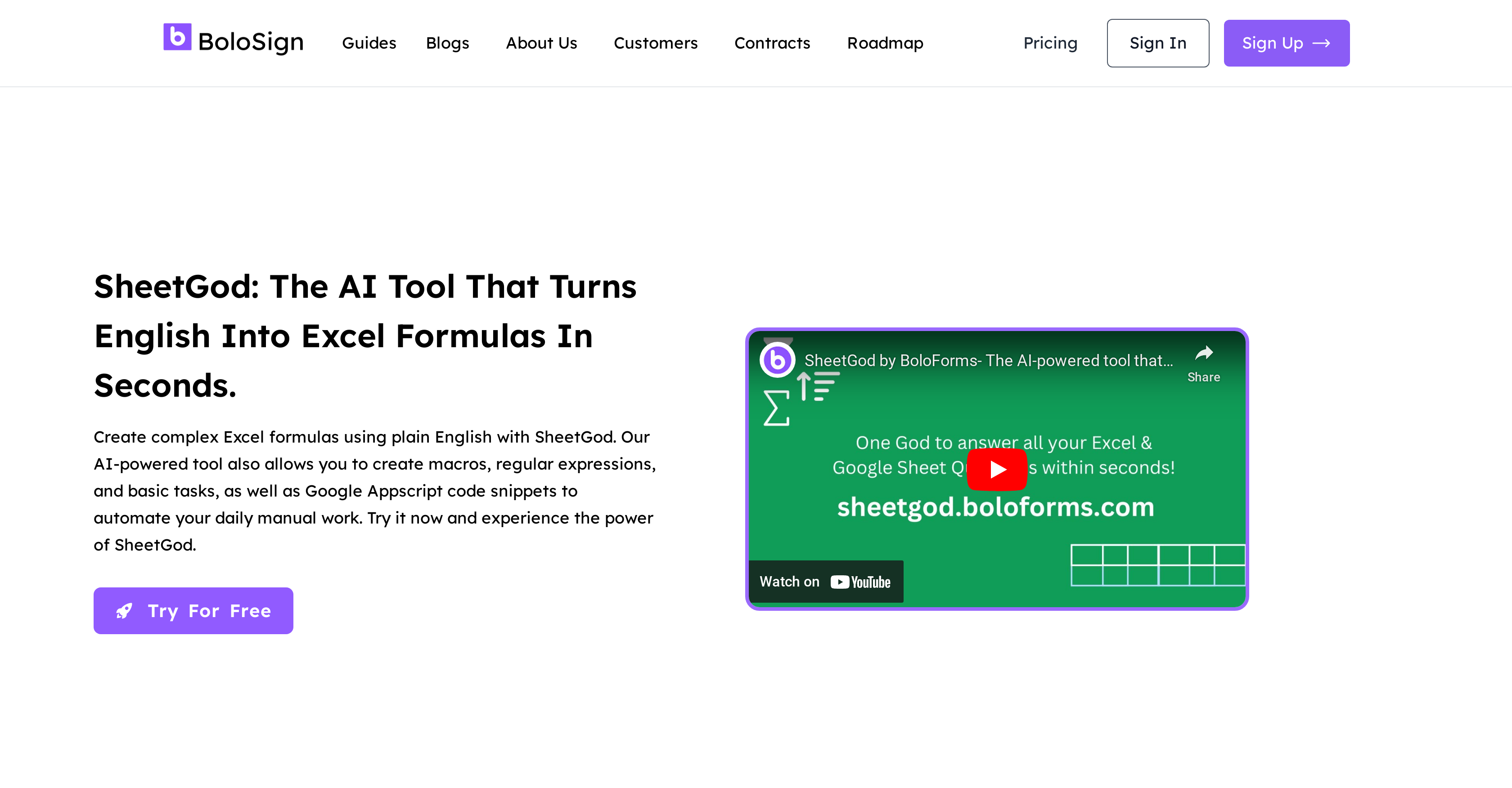 SheetGod - Screenshot showing the interface and features of this AI tool