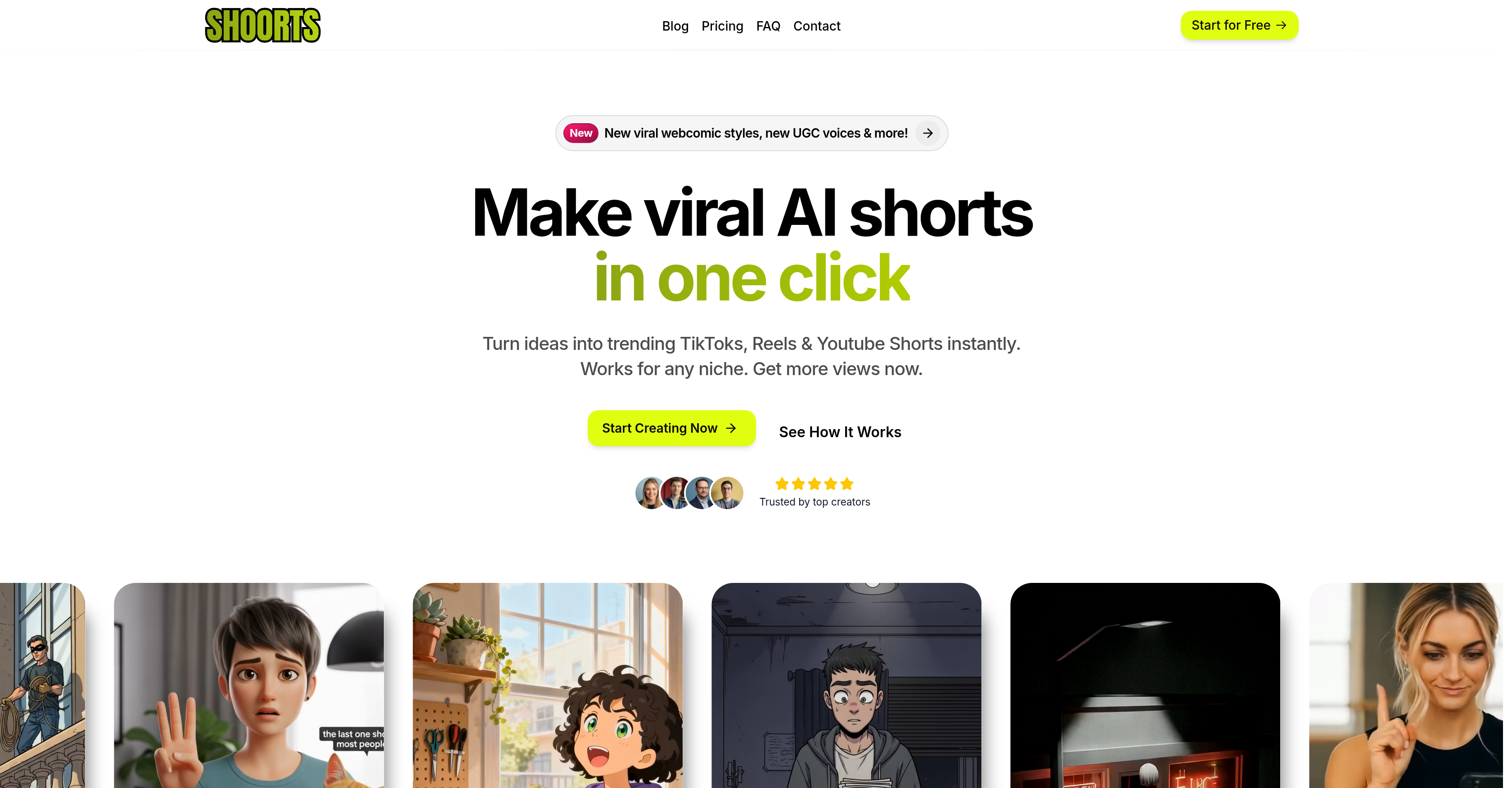 Shoorts - Screenshot showing the interface and features of this AI tool