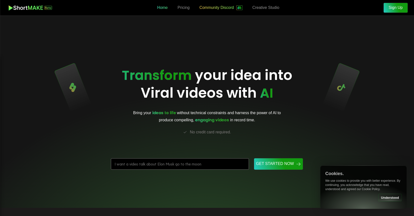 Shortmakev2.5 - Screenshot showing the interface and features of this AI tool