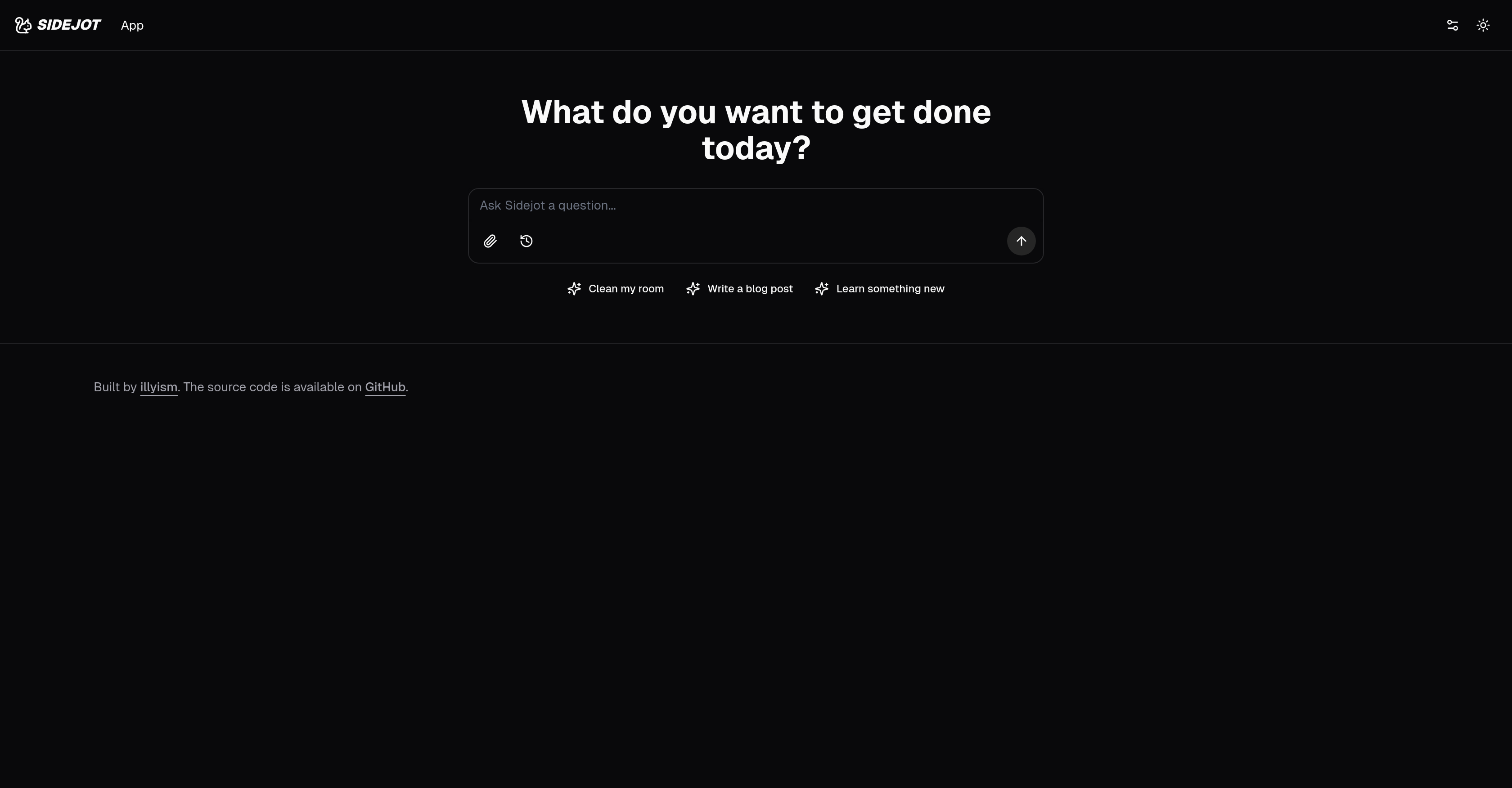 Sidejot - Screenshot showing the interface and features of this AI tool