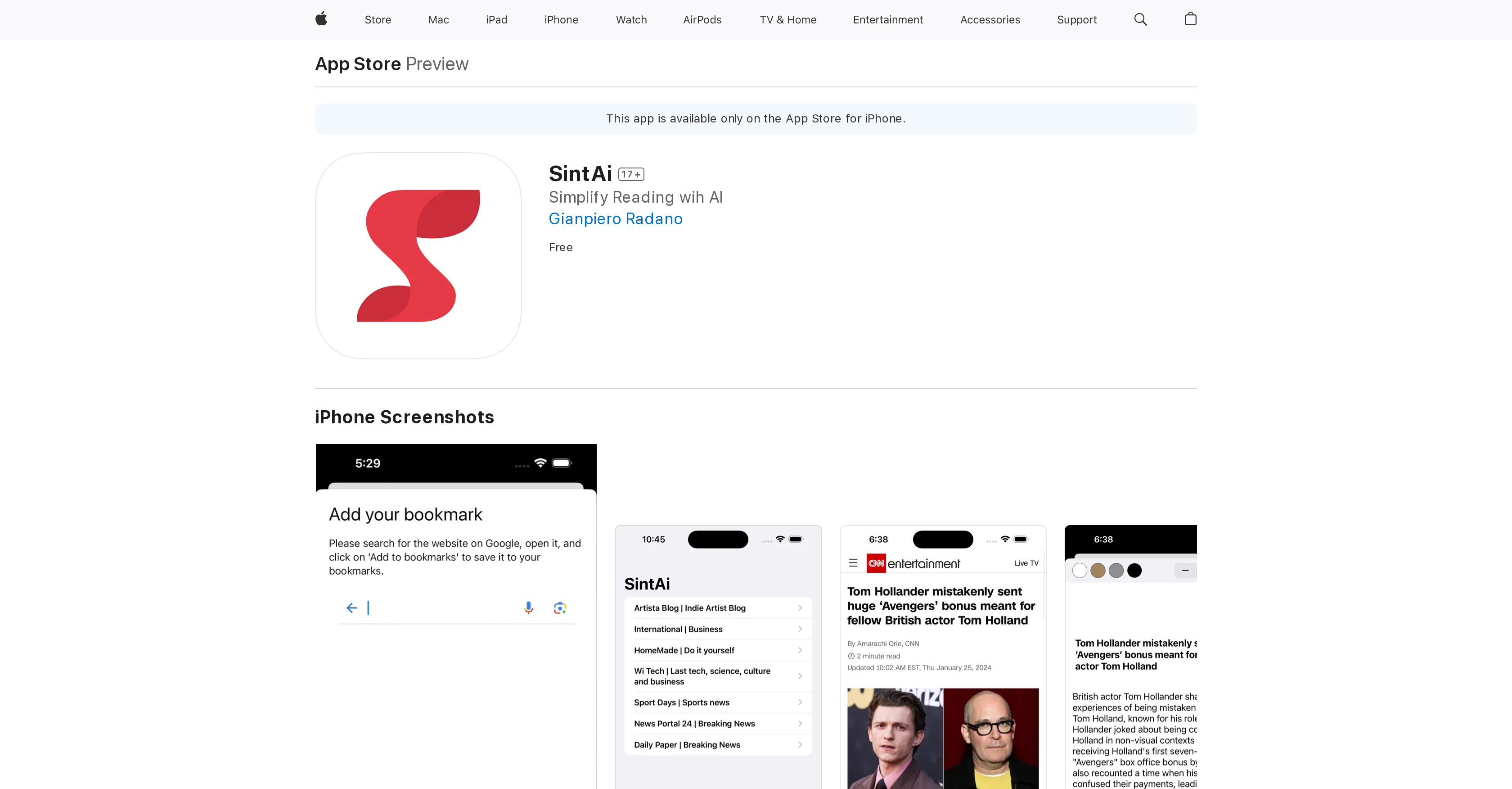 SintAi - Screenshot showing the interface and features of this AI tool