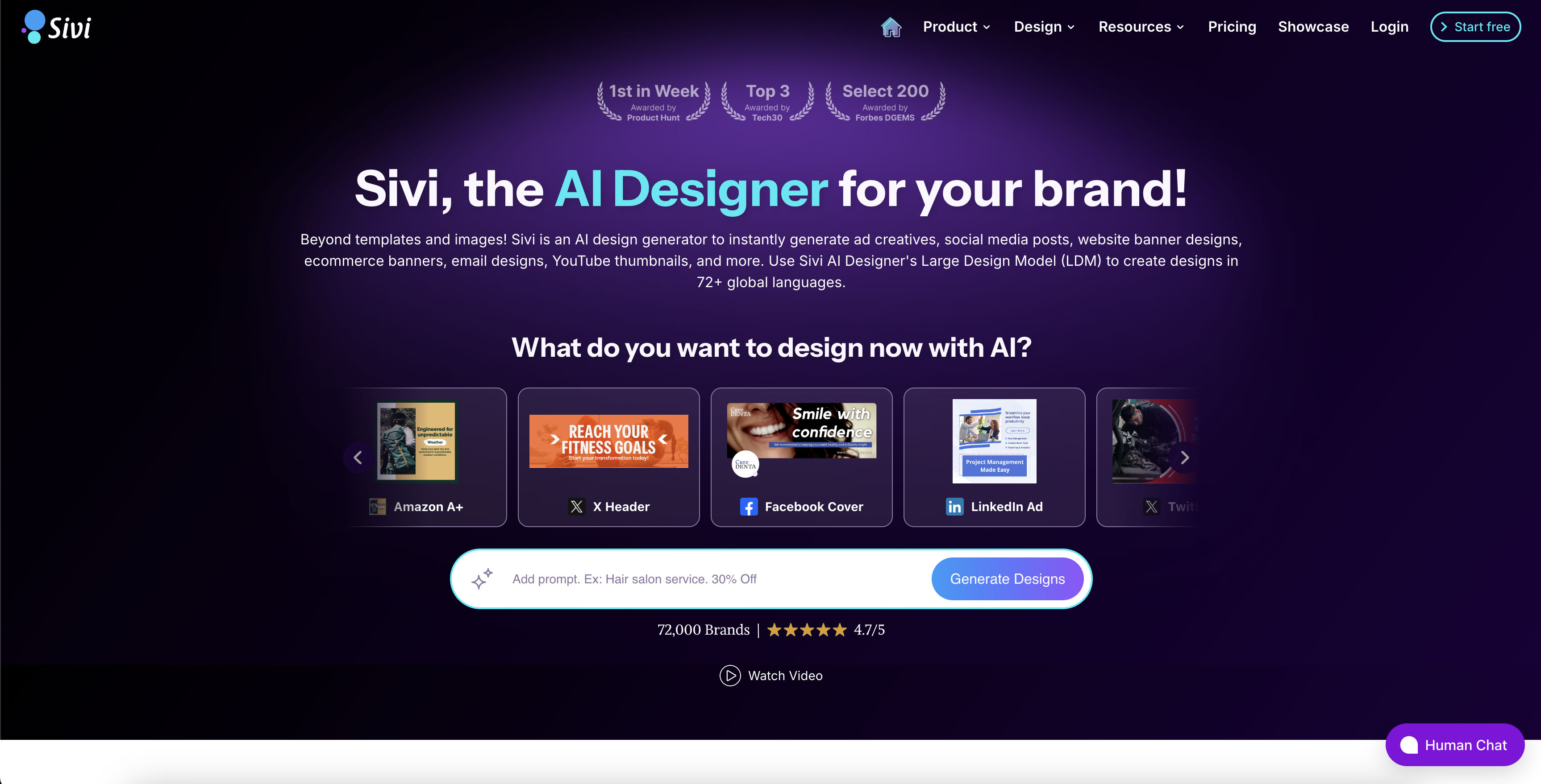 Sivi - Screenshot showing the interface and features of this AI tool