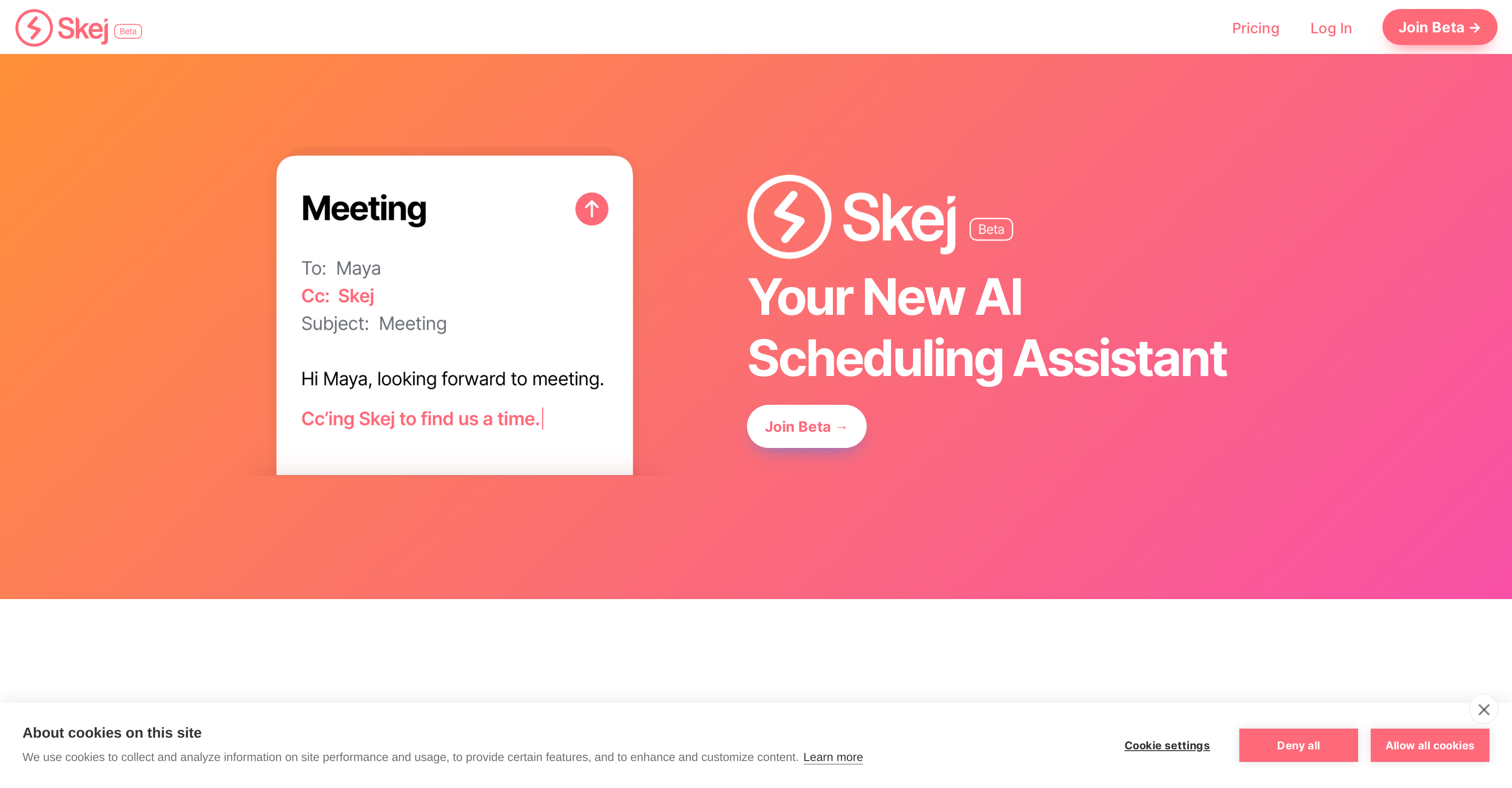 Skej - Screenshot showing the interface and features of this AI tool