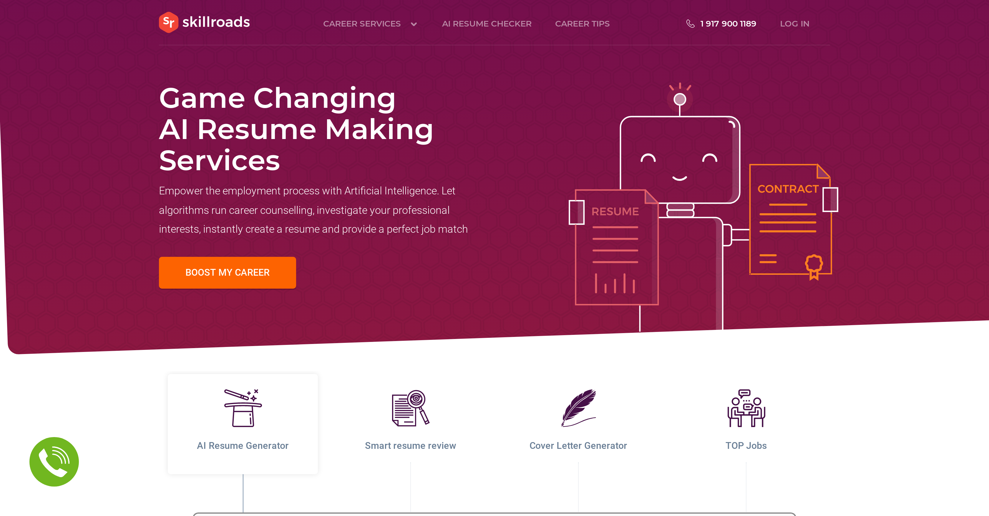 Skillroads - Screenshot showing the interface and features of this AI tool