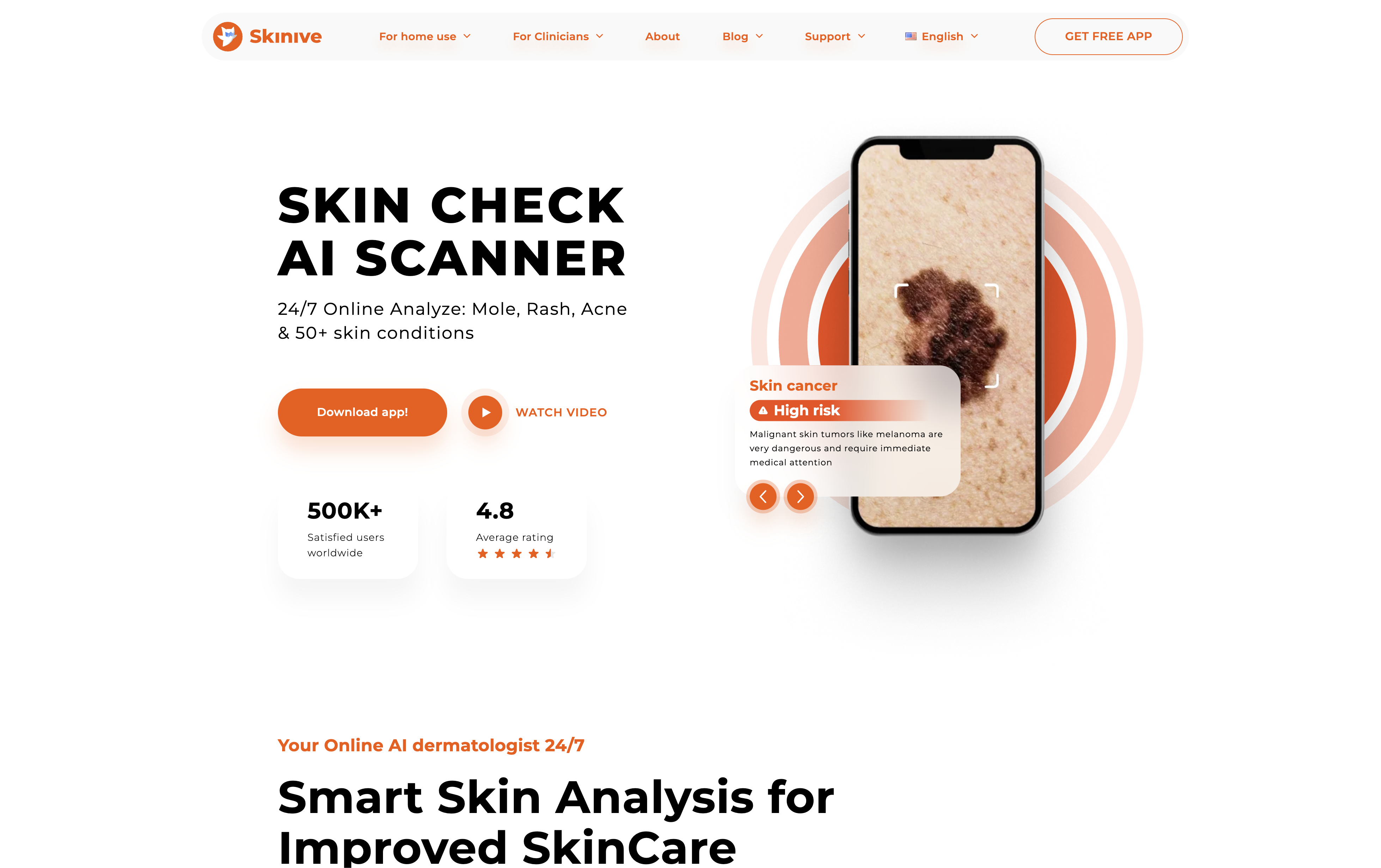 Skinive - Screenshot showing the interface and features of this AI tool