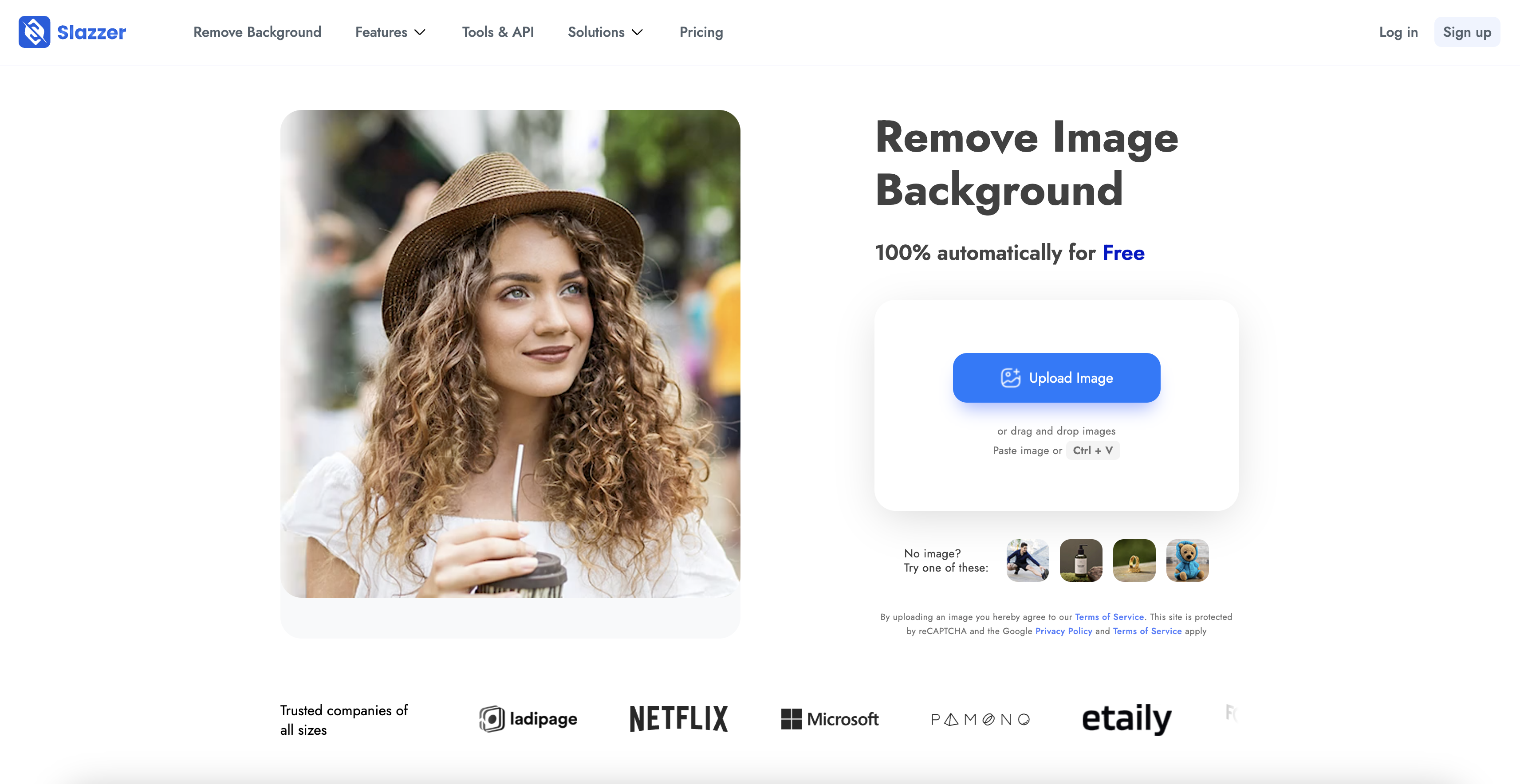 Slazzer - Screenshot showing the interface and features of this AI tool
