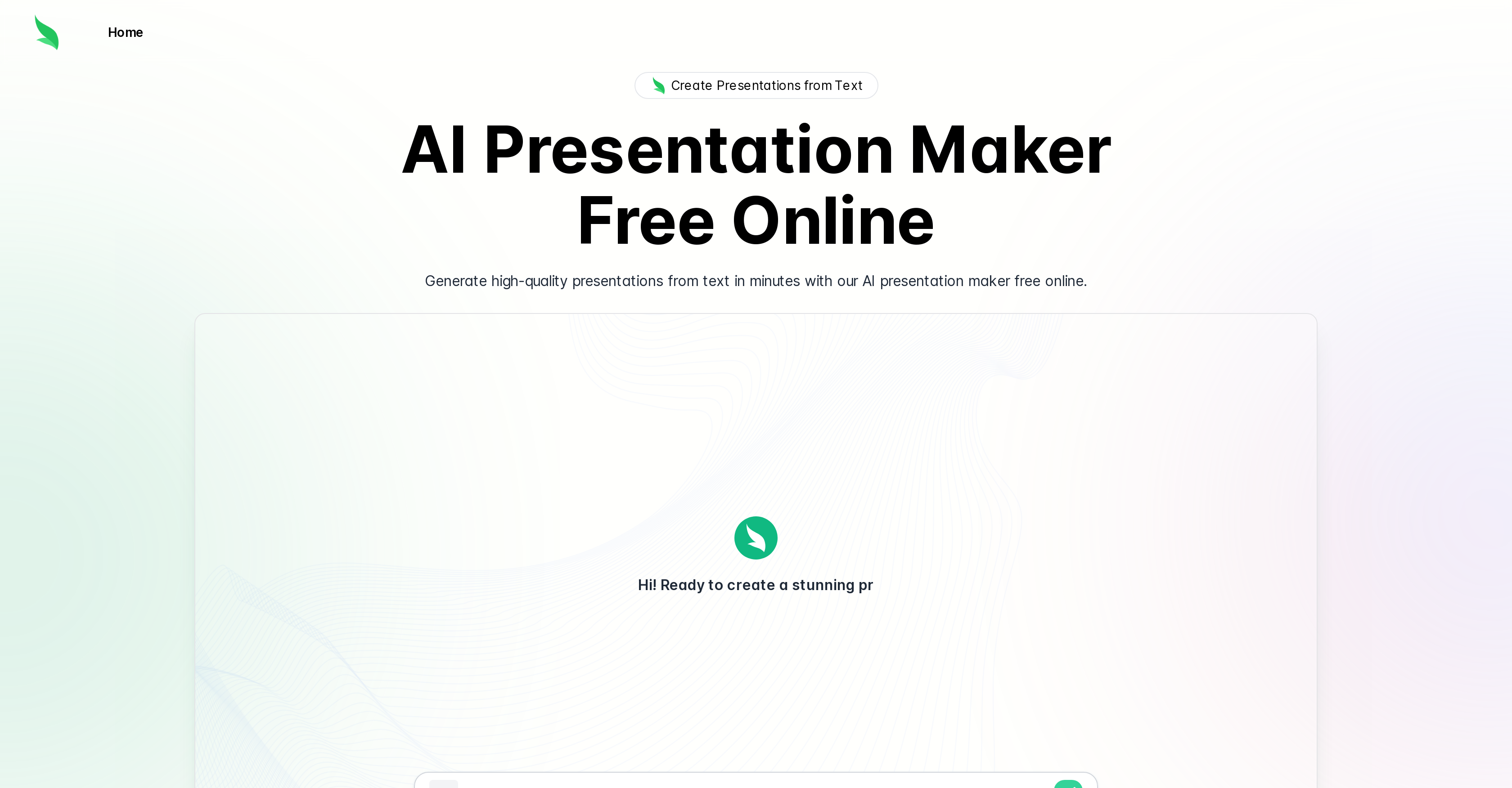 Slides Bot - Screenshot showing the interface and features of this AI tool