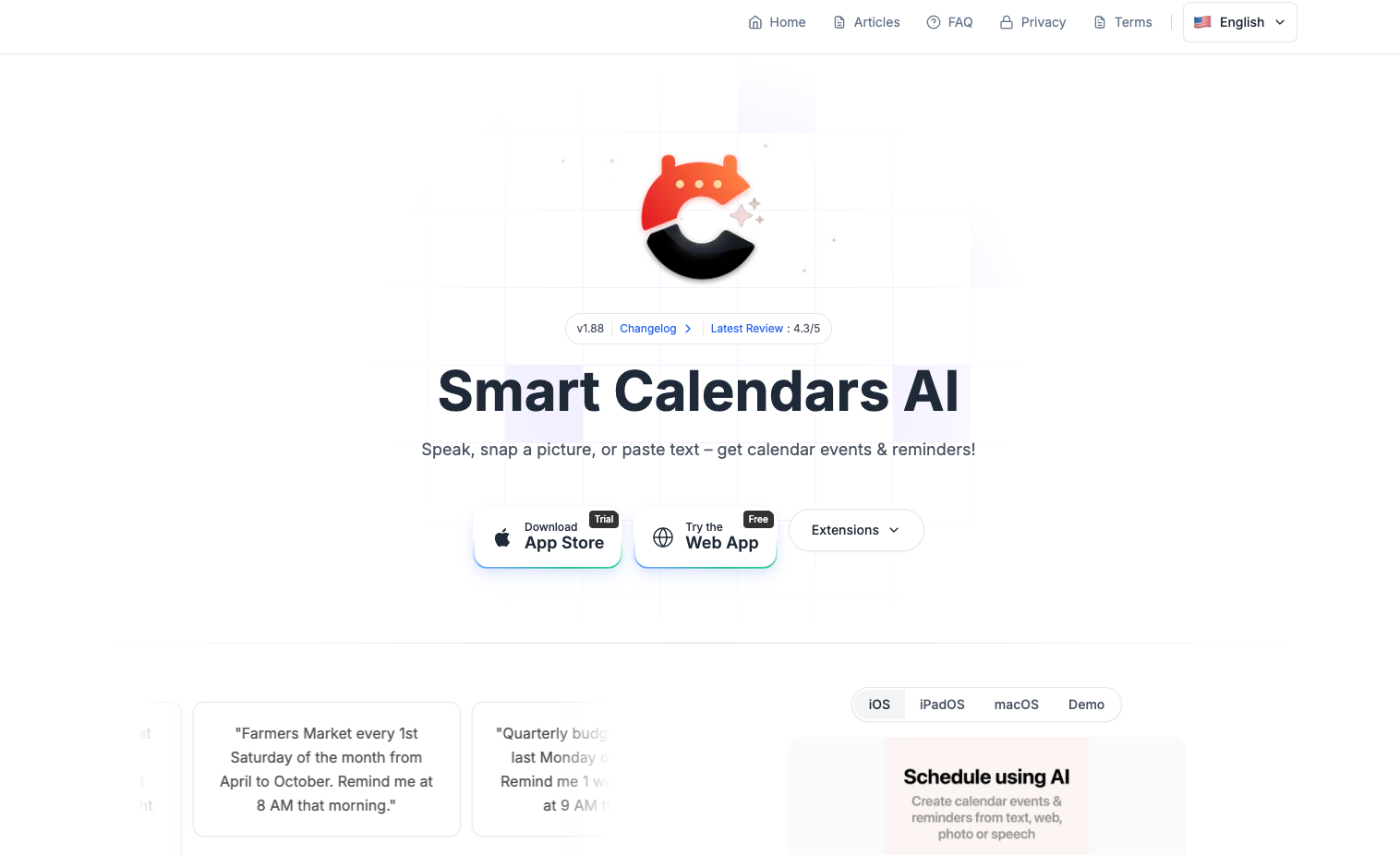 Smart Calendars AI — Plan fast & easy - Screenshot showing the interface and features of this AI tool