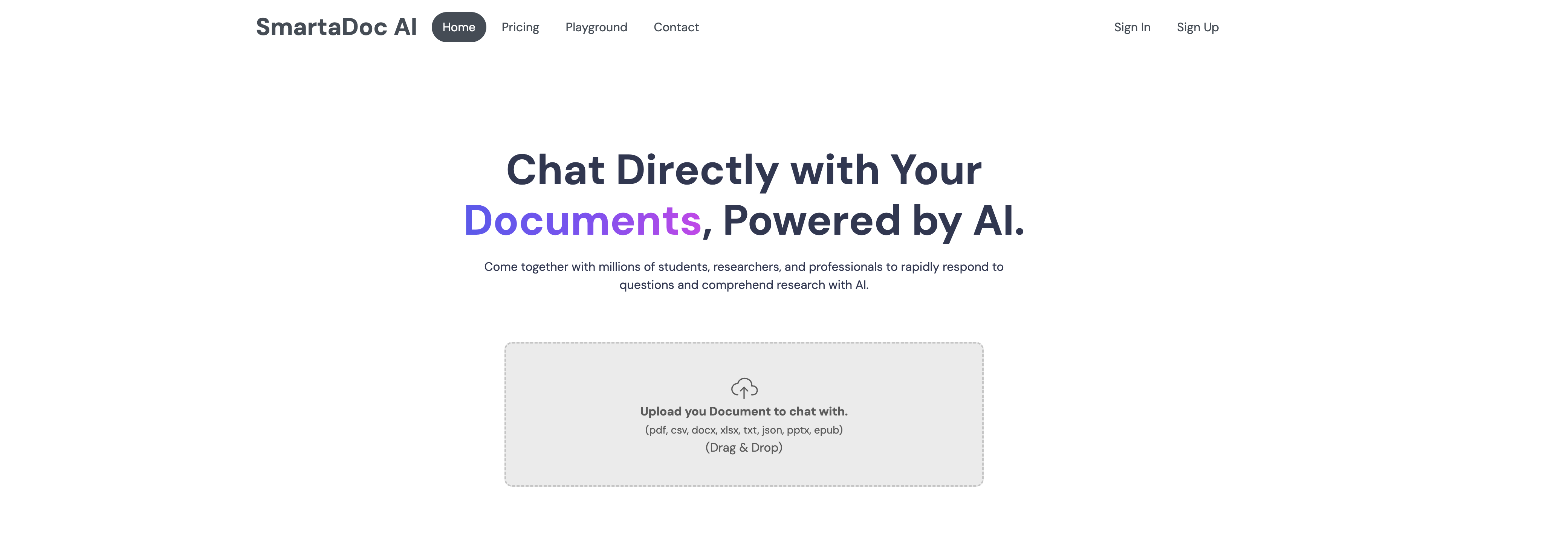 SmartaDoc - Screenshot showing the interface and features of this AI tool