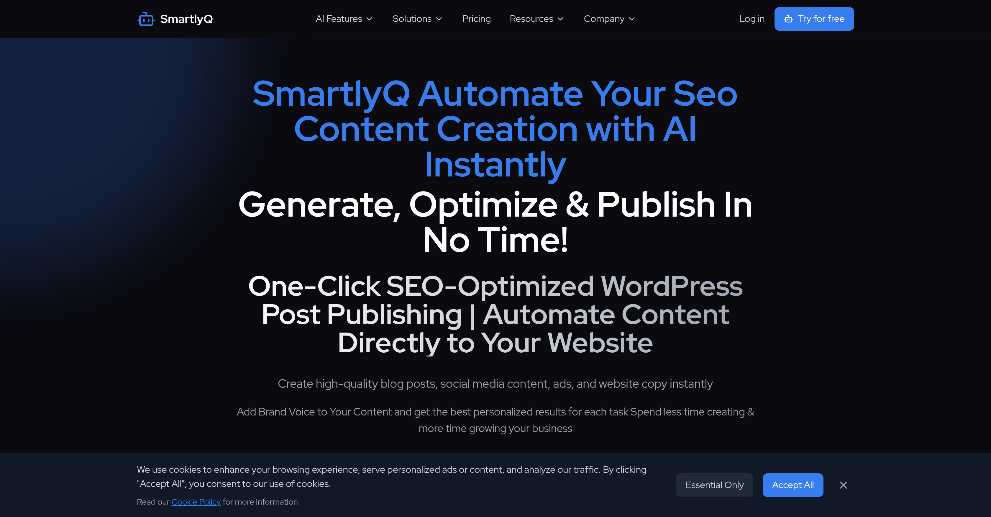 SmartlyQv4 - Screenshot showing the interface and features of this AI tool