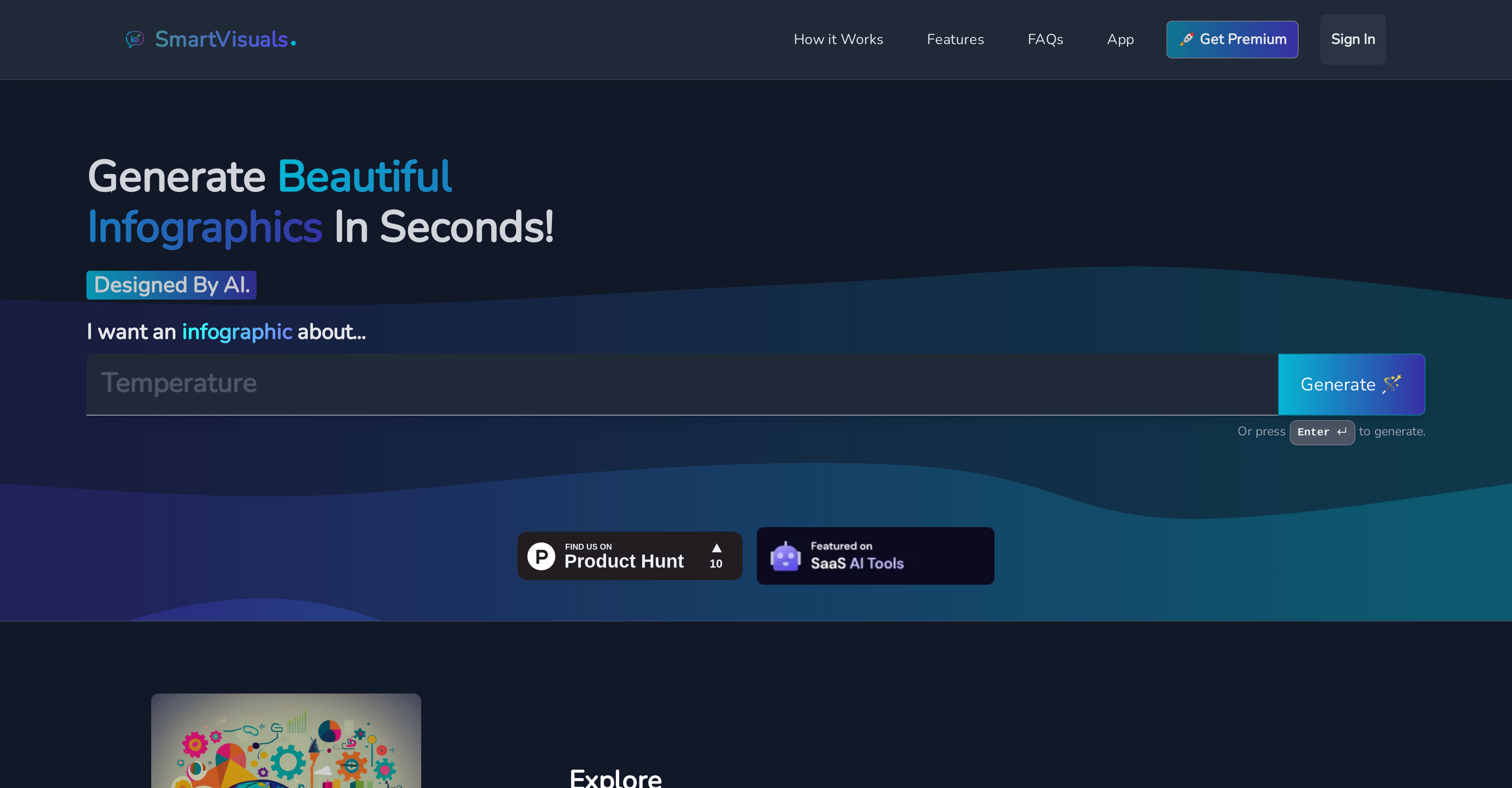 SmartVisuals - Screenshot showing the interface and features of this AI tool