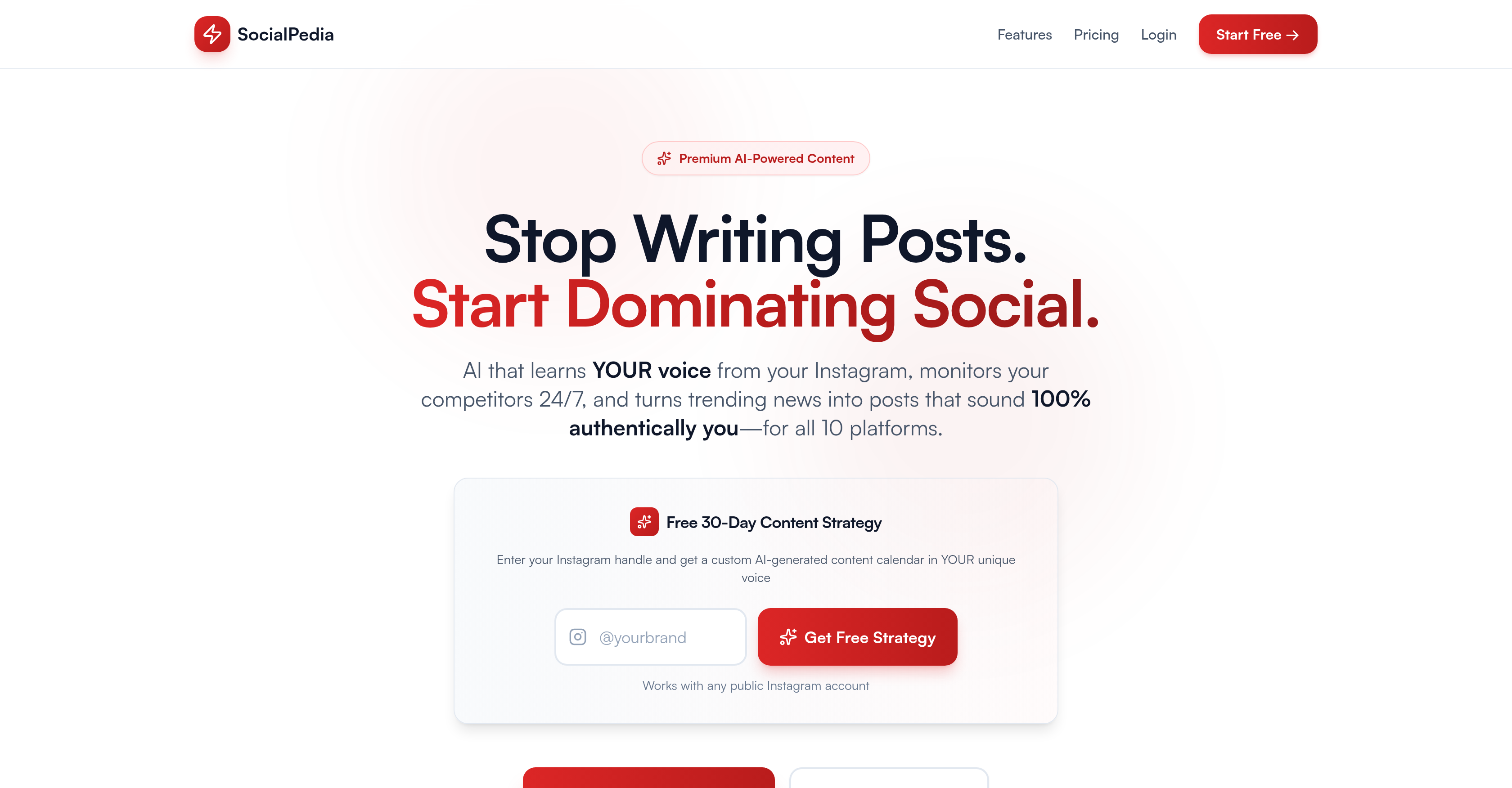 SocialPedia - Screenshot showing the interface and features of this AI tool