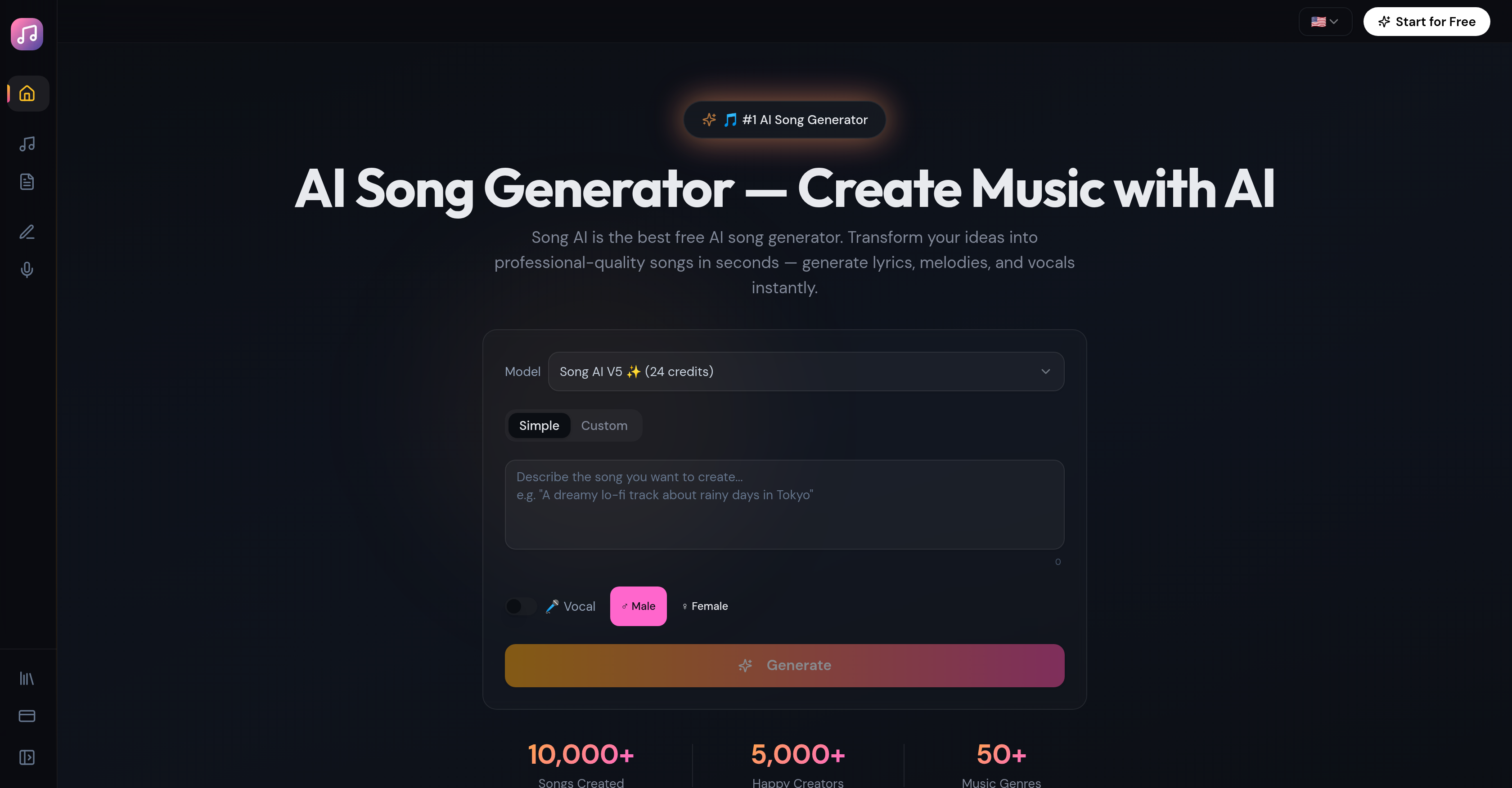 SongAI.io - Screenshot showing the interface and features of this AI tool
