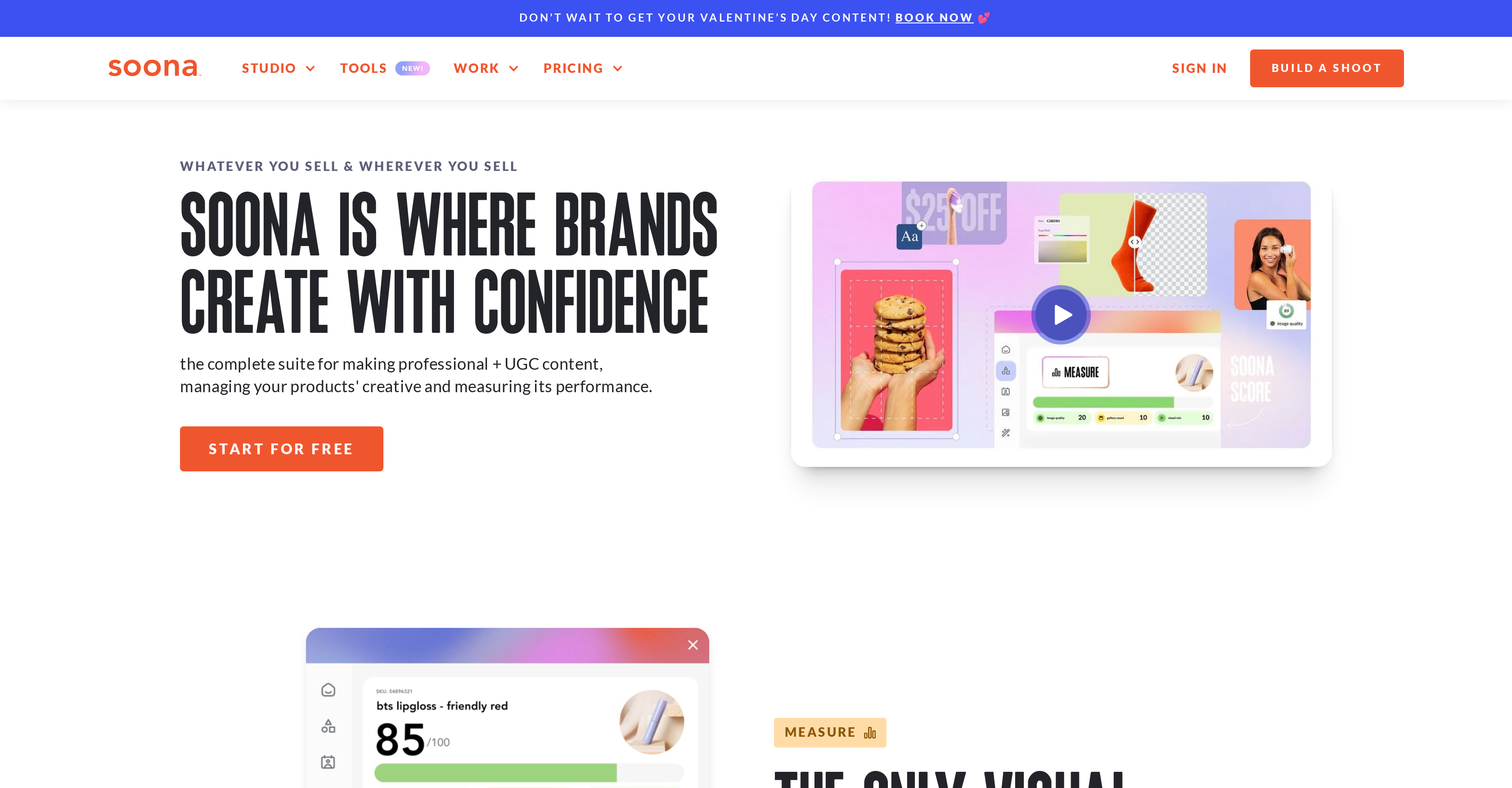 Soona - Screenshot showing the interface and features of this AI tool