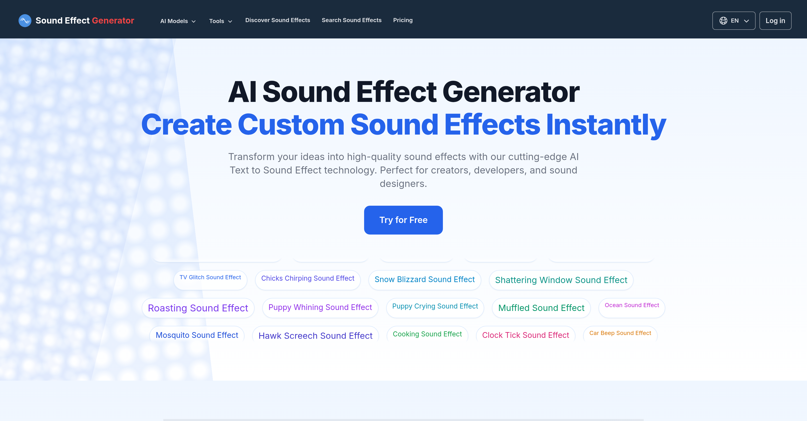 Sound Effect Generator - Screenshot showing the interface and features of this AI tool