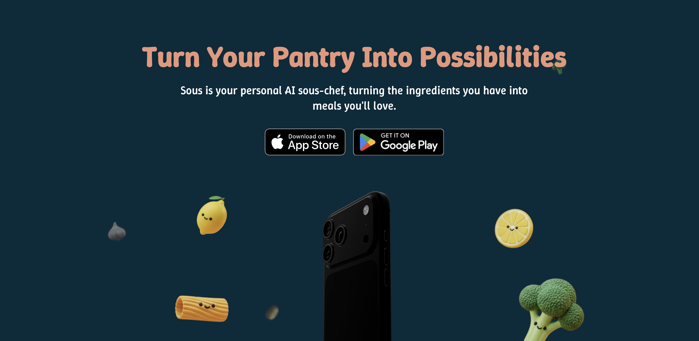Sous | AI Recipe Generator - Screenshot showing the interface and features of this AI tool
