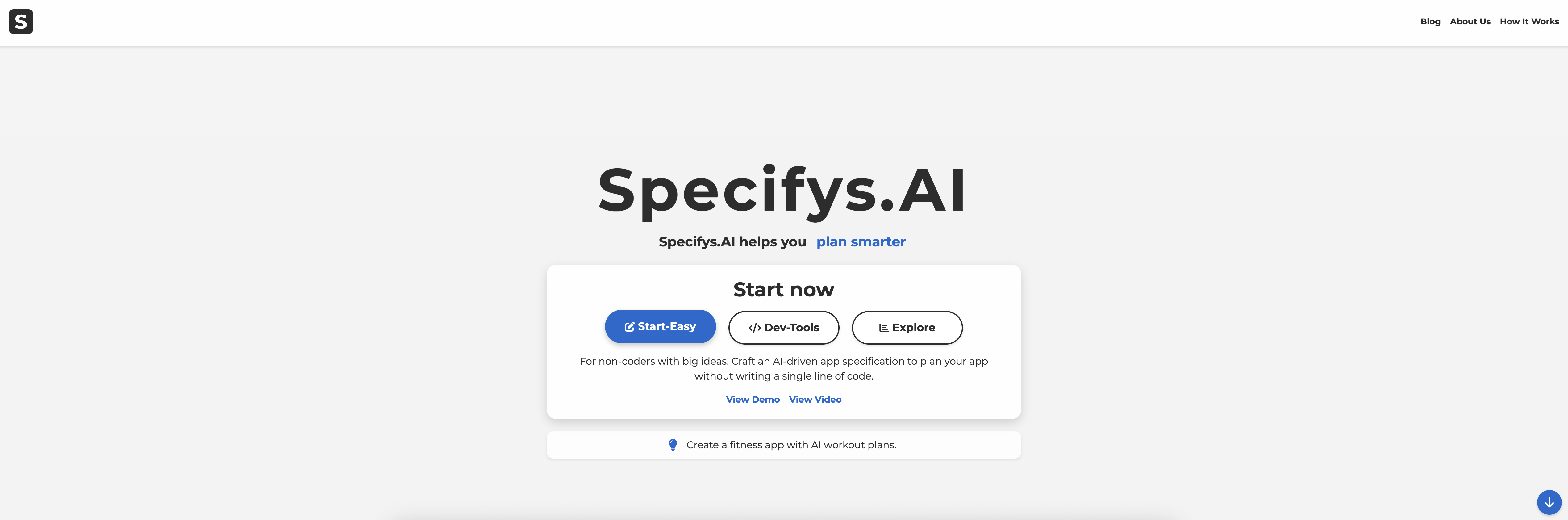 Specifys.ai - Screenshot showing the interface and features of this AI tool