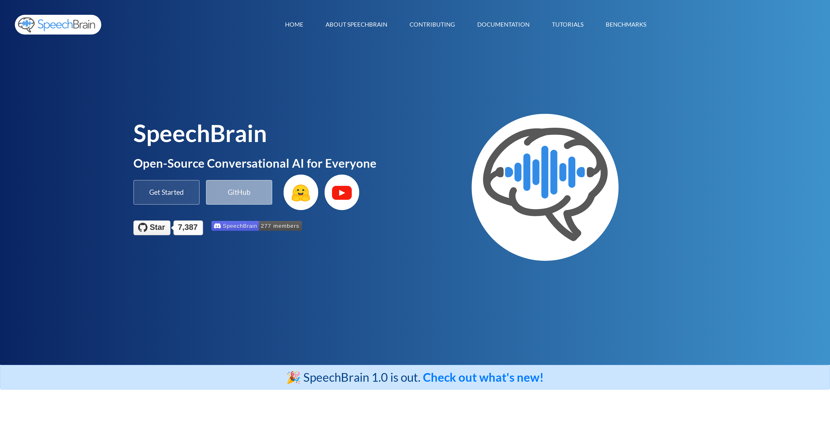 SpeechBrain - Screenshot showing the interface and features of this AI tool