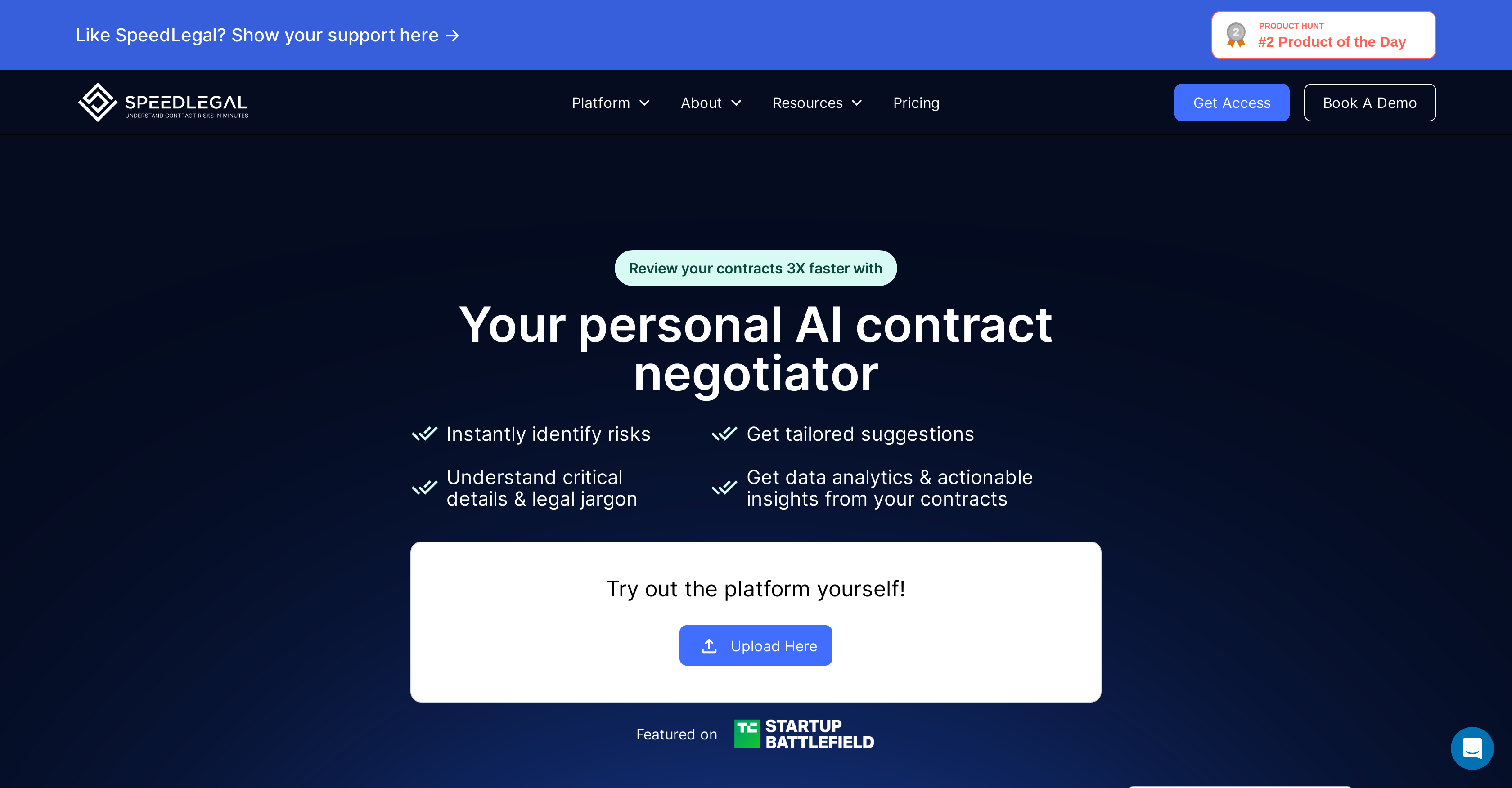 SpeedLegal - Screenshot showing the interface and features of this AI tool