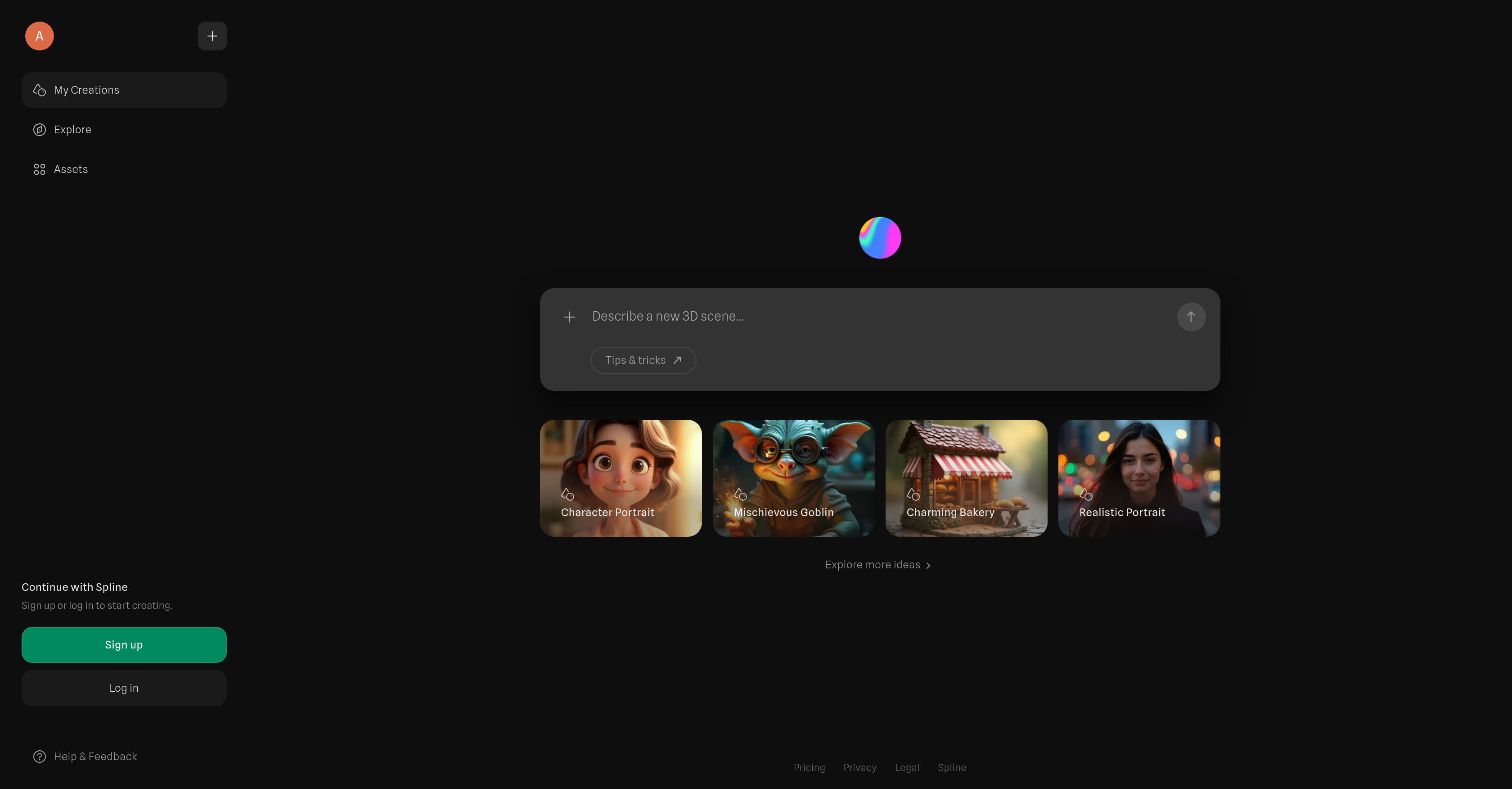Spell by Spline - Screenshot showing the interface and features of this AI tool