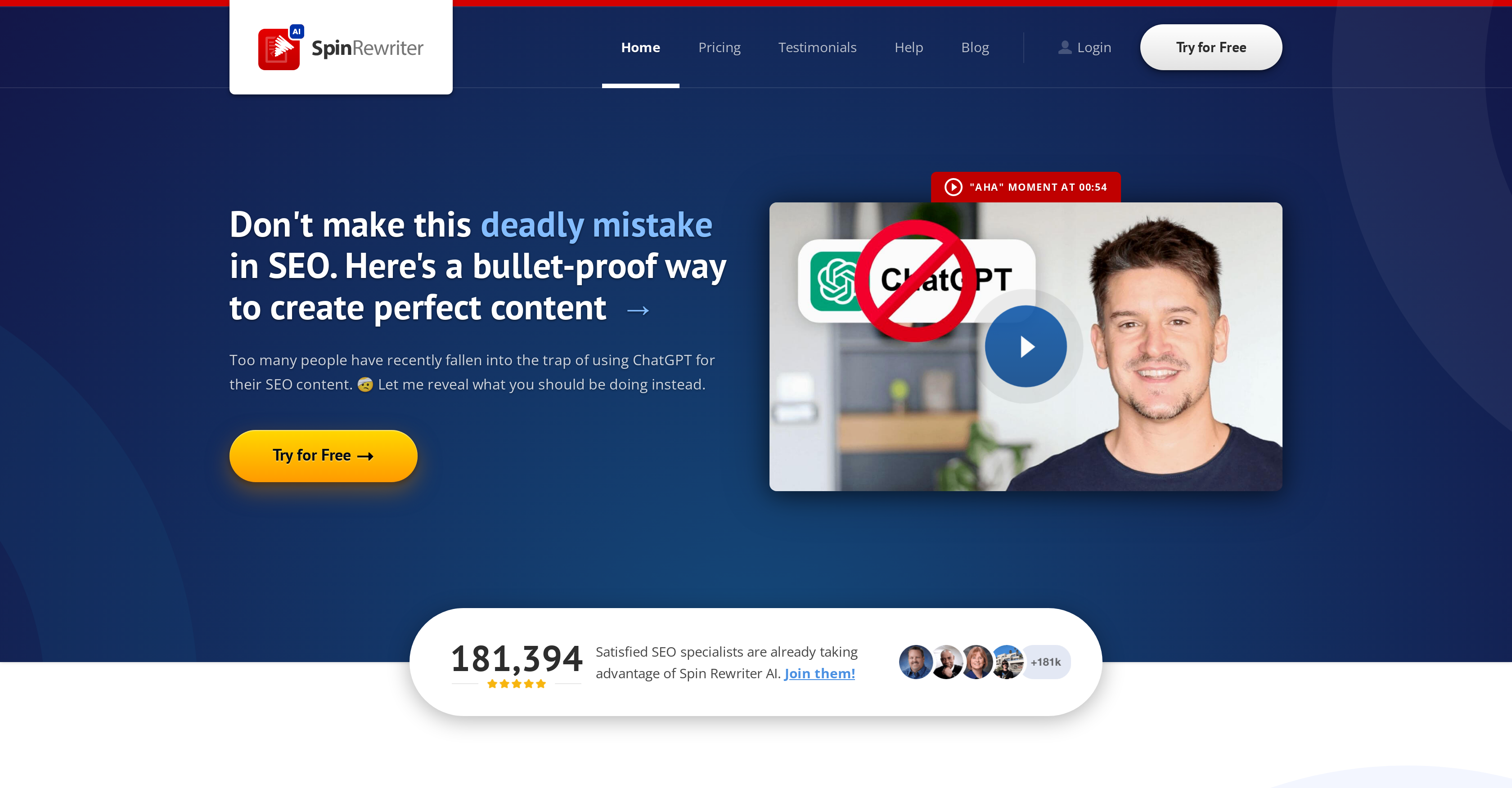 Spin Rewriter - Screenshot showing the interface and features of this AI tool