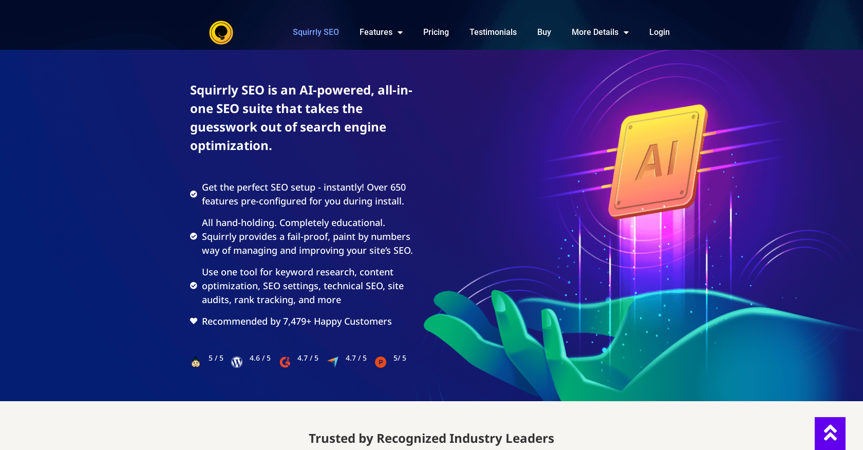 Squirrly SEO - Screenshot showing the interface and features of this AI tool