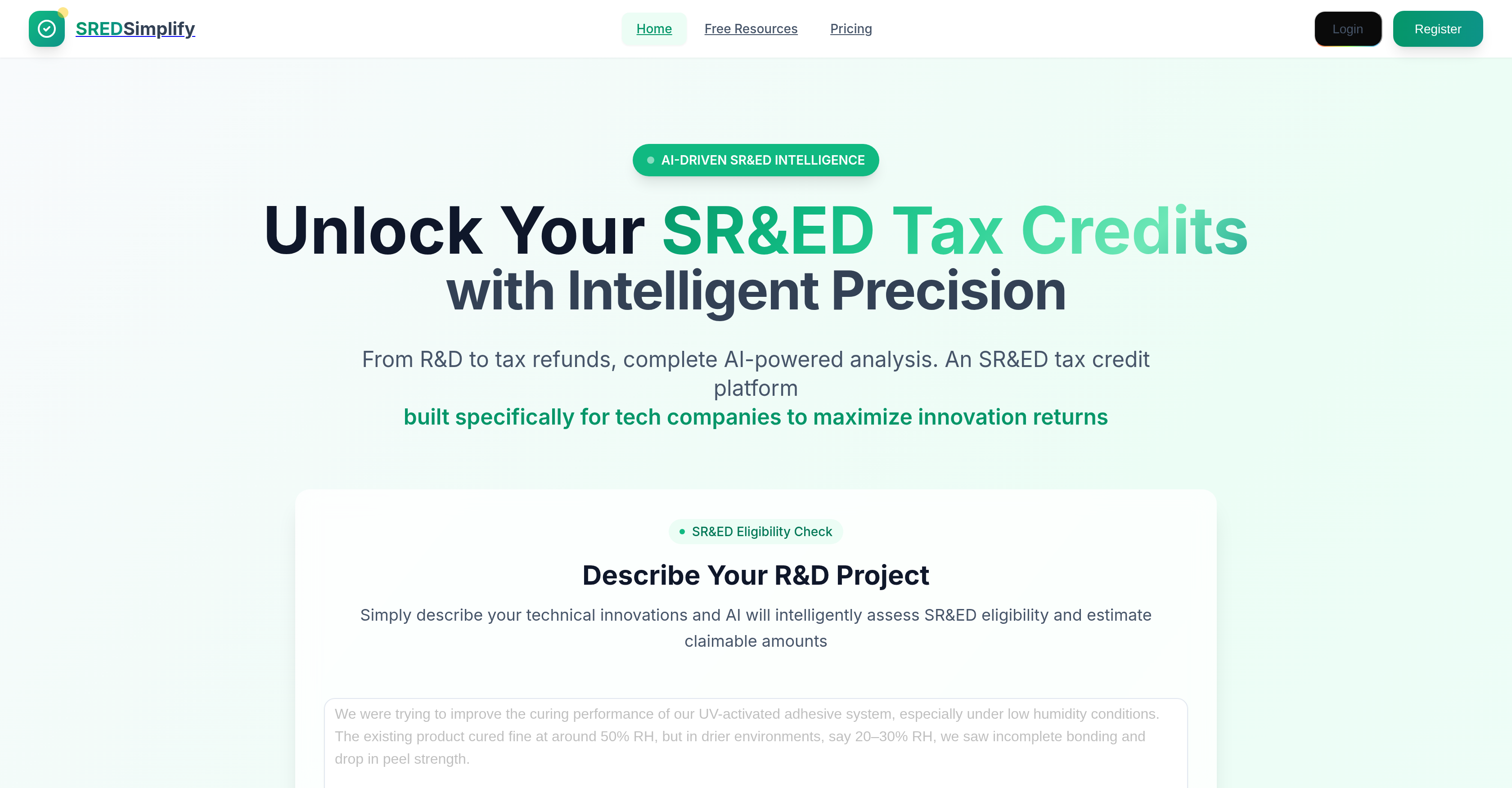 SREDSimplify - Screenshot showing the interface and features of this AI tool