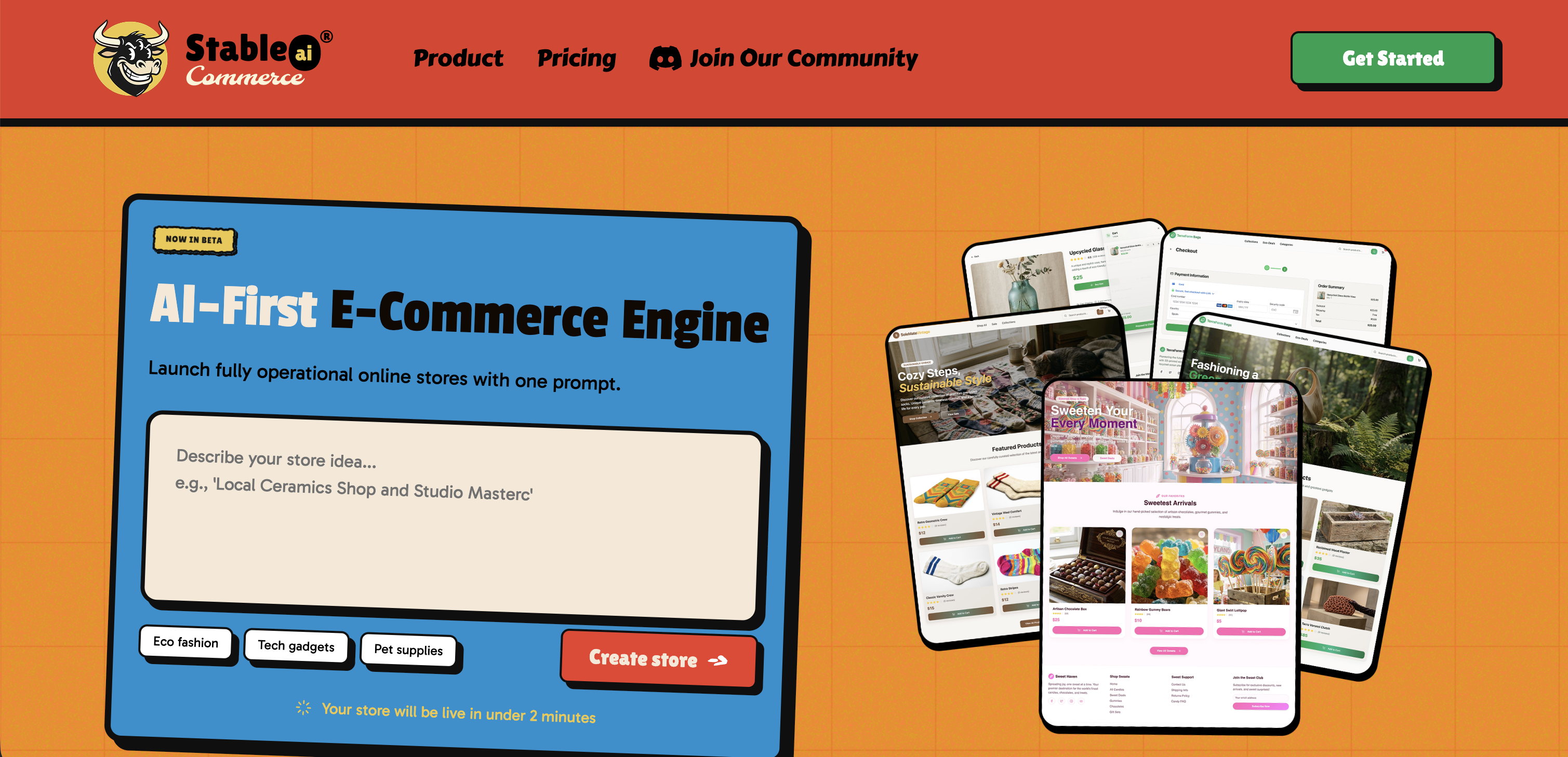 Stable Commerce - Screenshot showing the interface and features of this AI tool