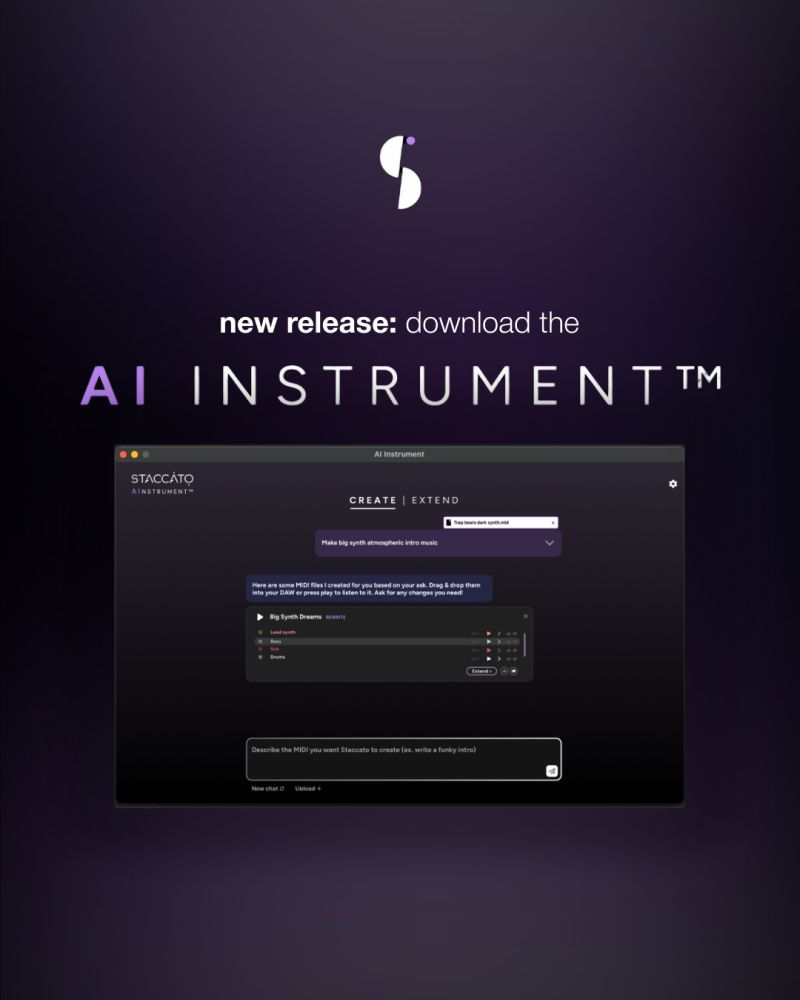 Staccato - Screenshot showing the interface and features of this AI tool