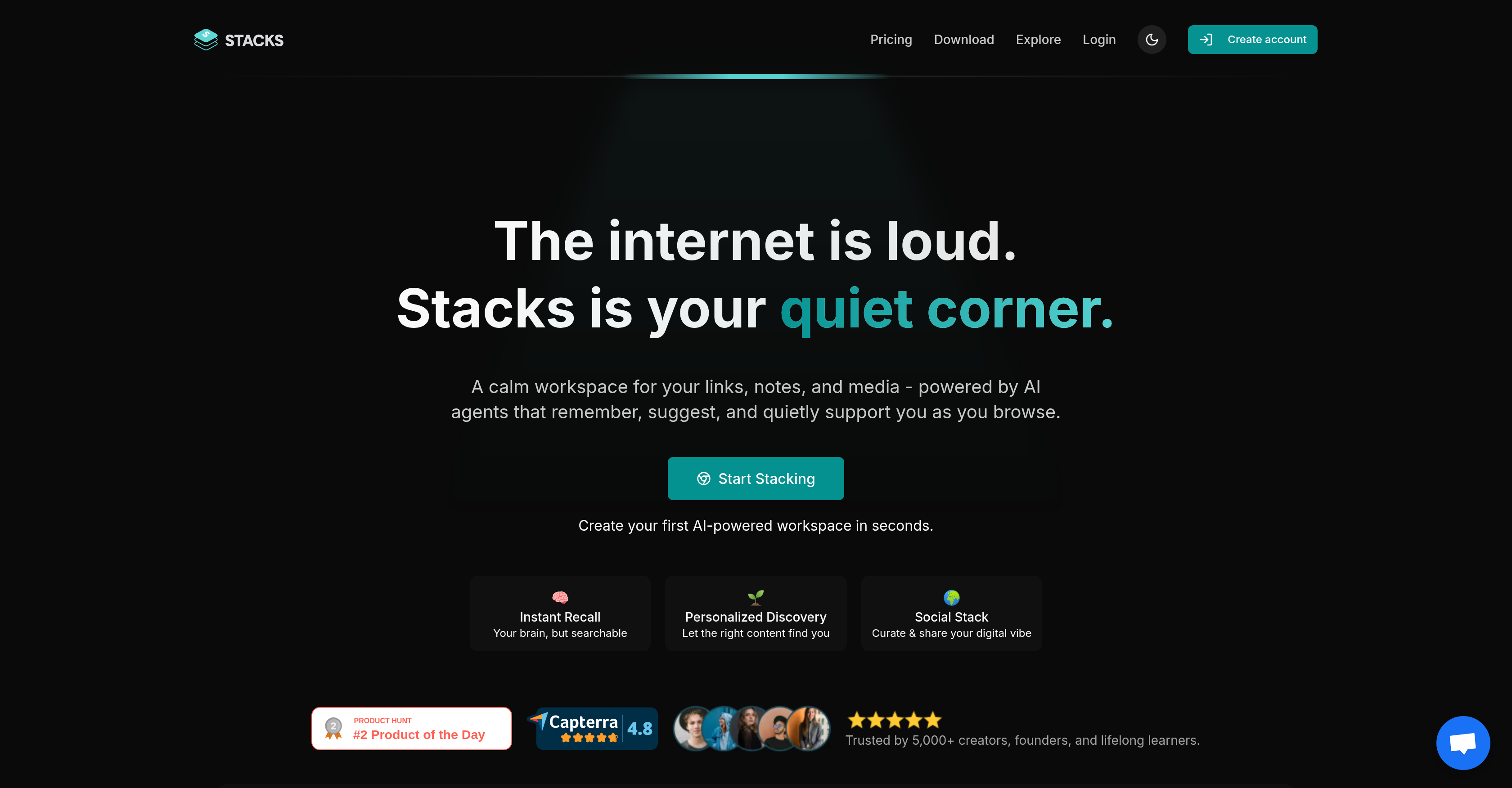 Stacks - Screenshot showing the interface and features of this AI tool