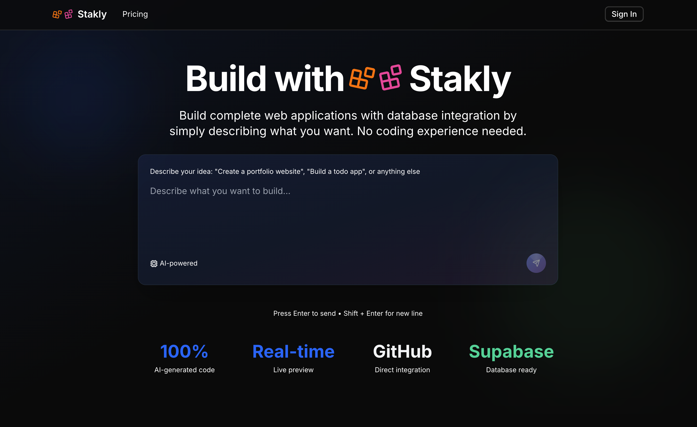 Staklyv2.1 - Screenshot showing the interface and features of this AI tool