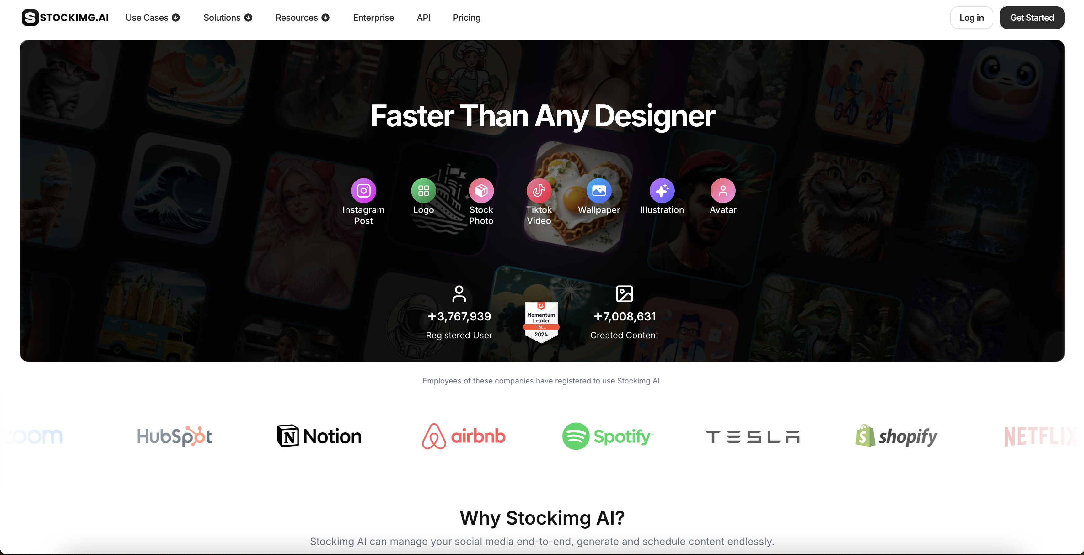 Stockimg AI - Screenshot showing the interface and features of this AI tool