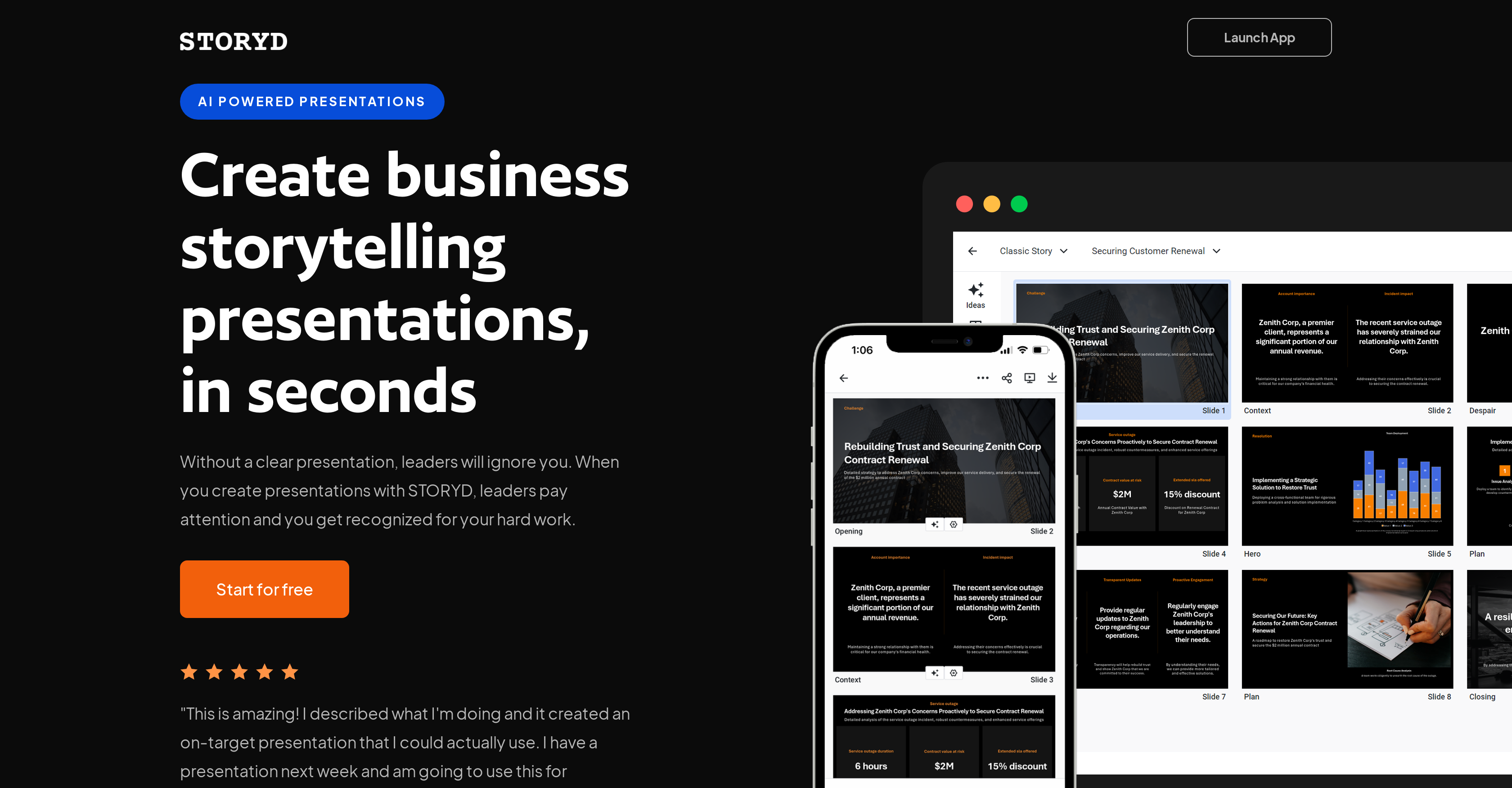 Storyd - Screenshot showing the interface and features of this AI tool