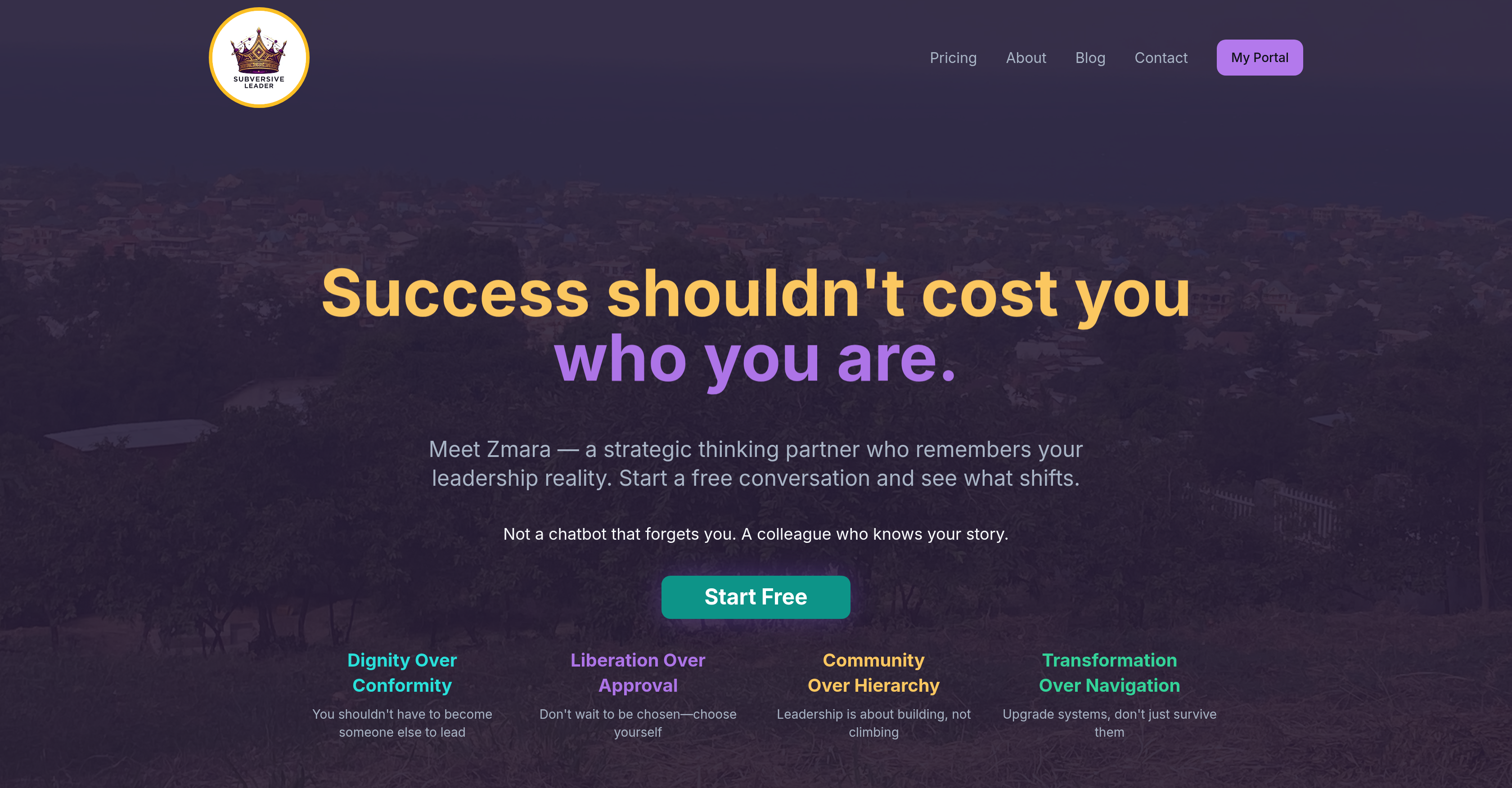 Subversive Leader - Screenshot showing the interface and features of this AI tool