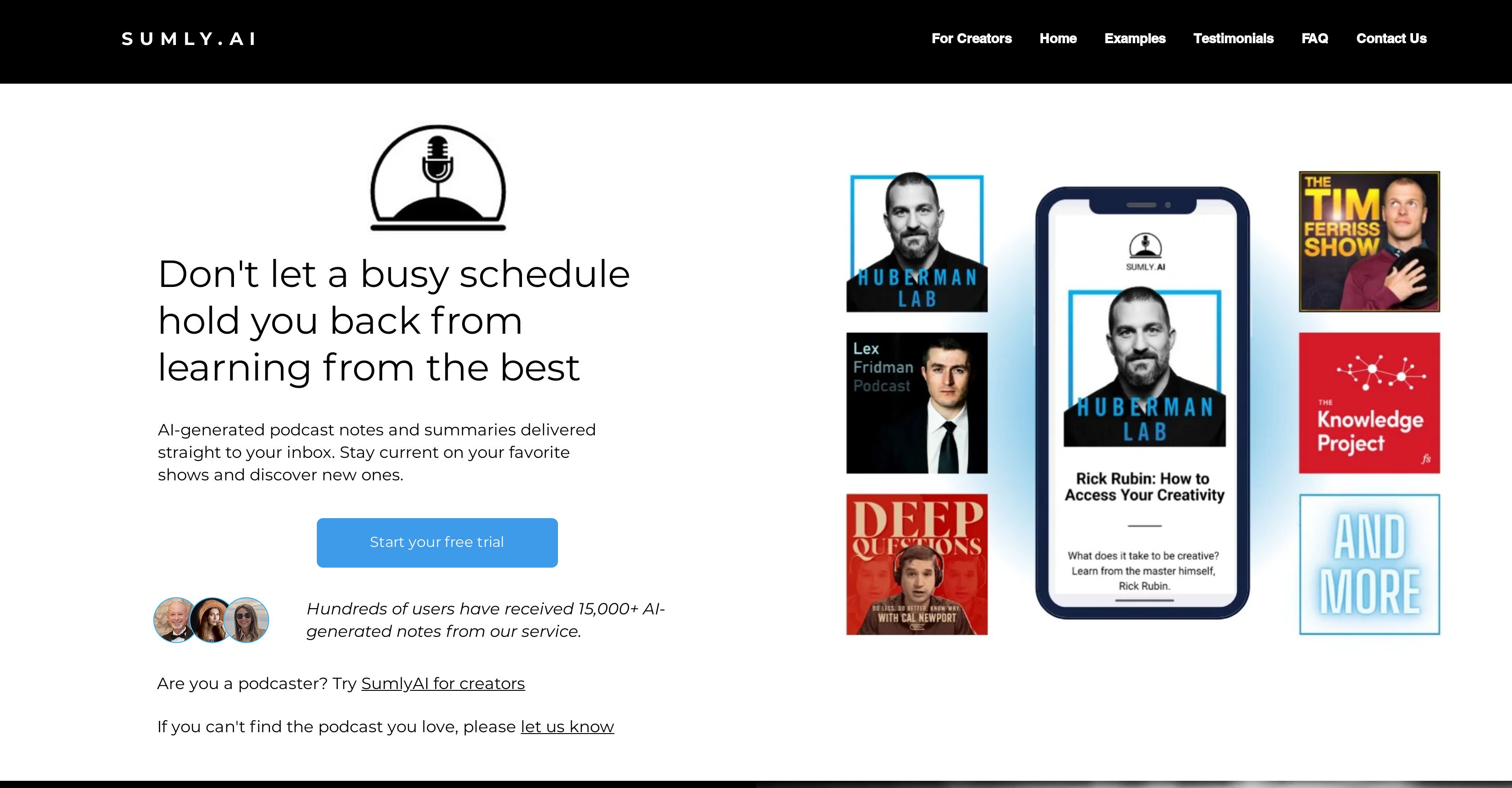 SumlyAI - Screenshot showing the interface and features of this AI tool