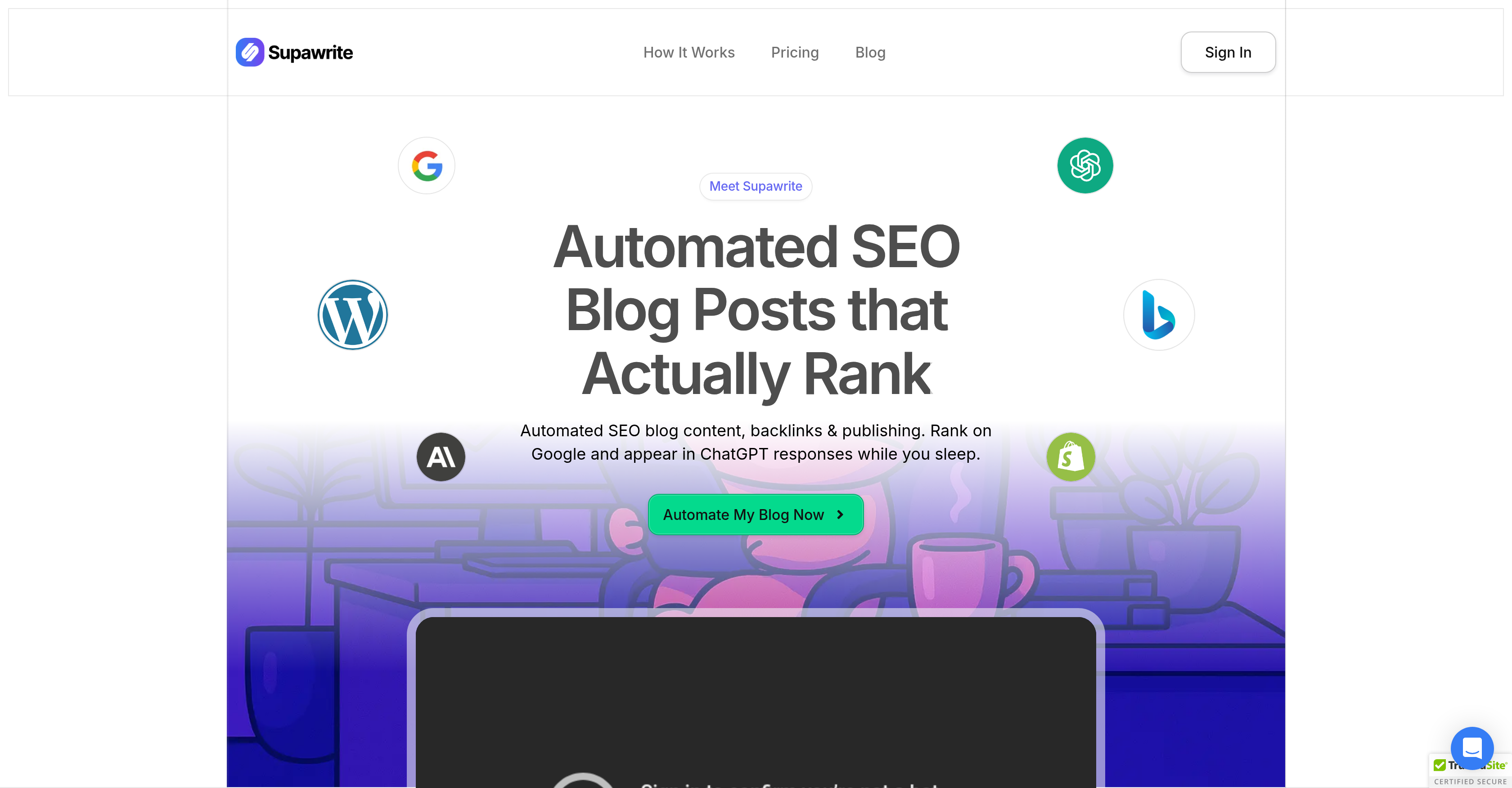 Supawrite - Screenshot showing the interface and features of this AI tool