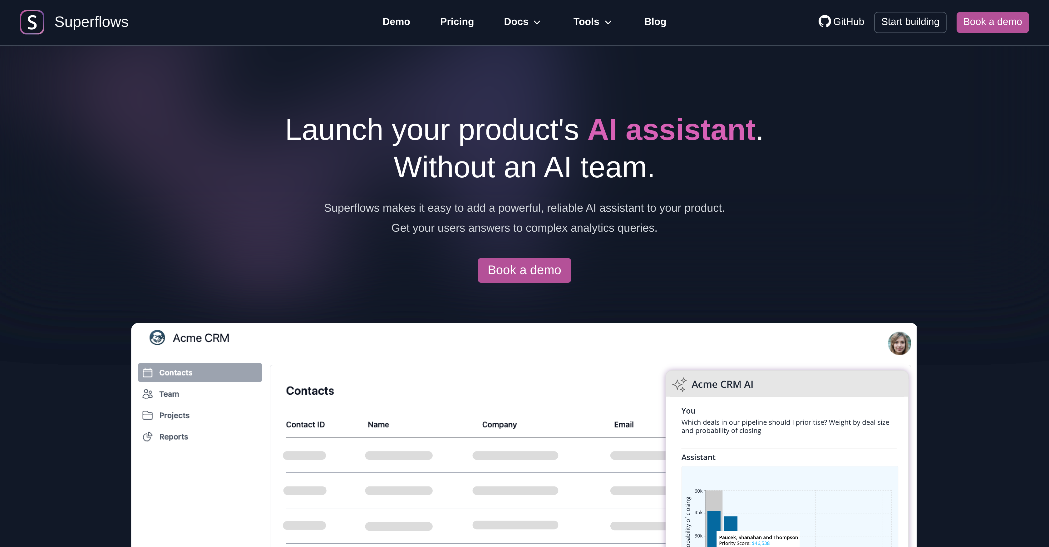 Superflows - Screenshot showing the interface and features of this AI tool