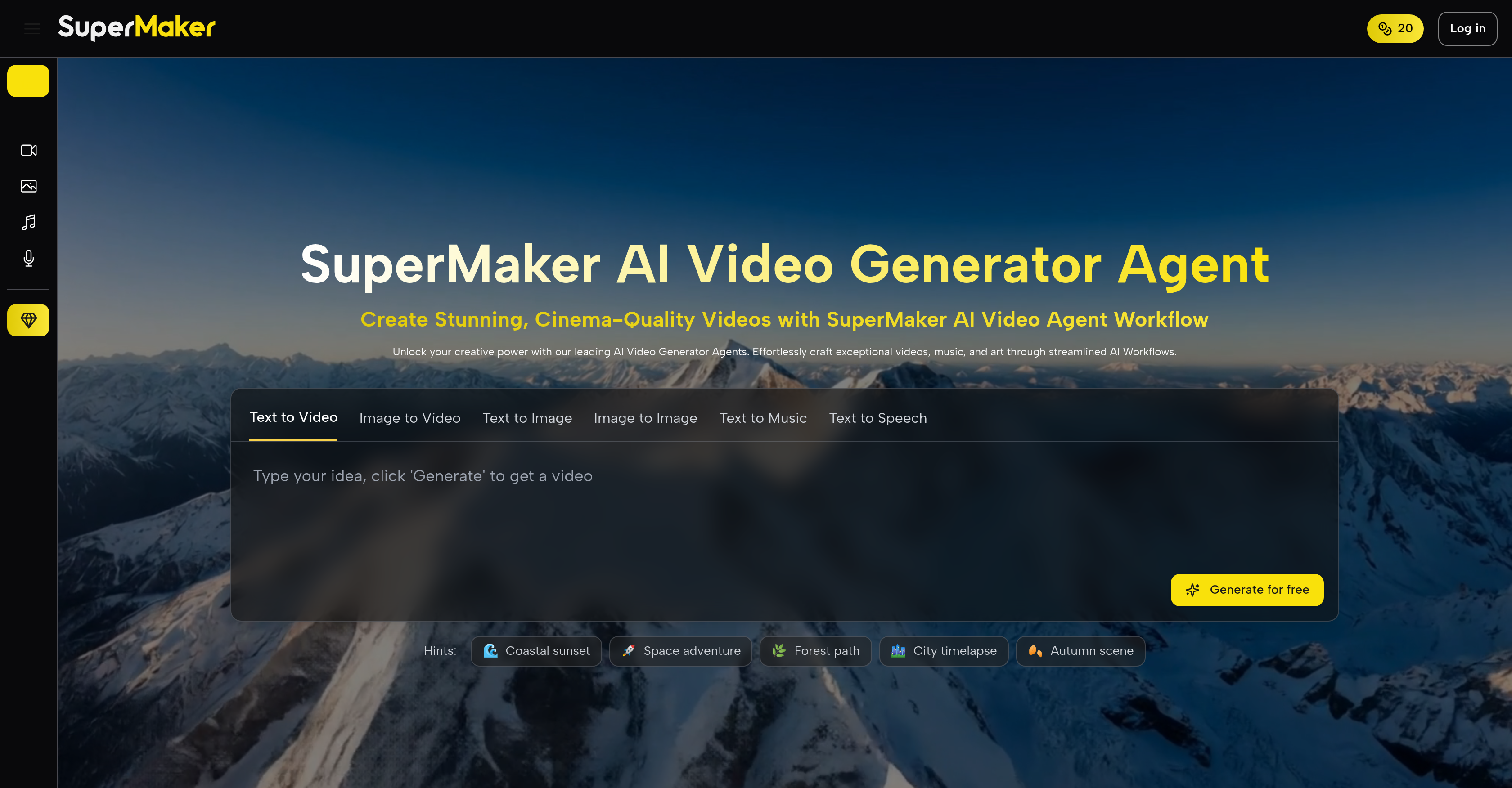 SuperMaker - Screenshot showing the interface and features of this AI tool