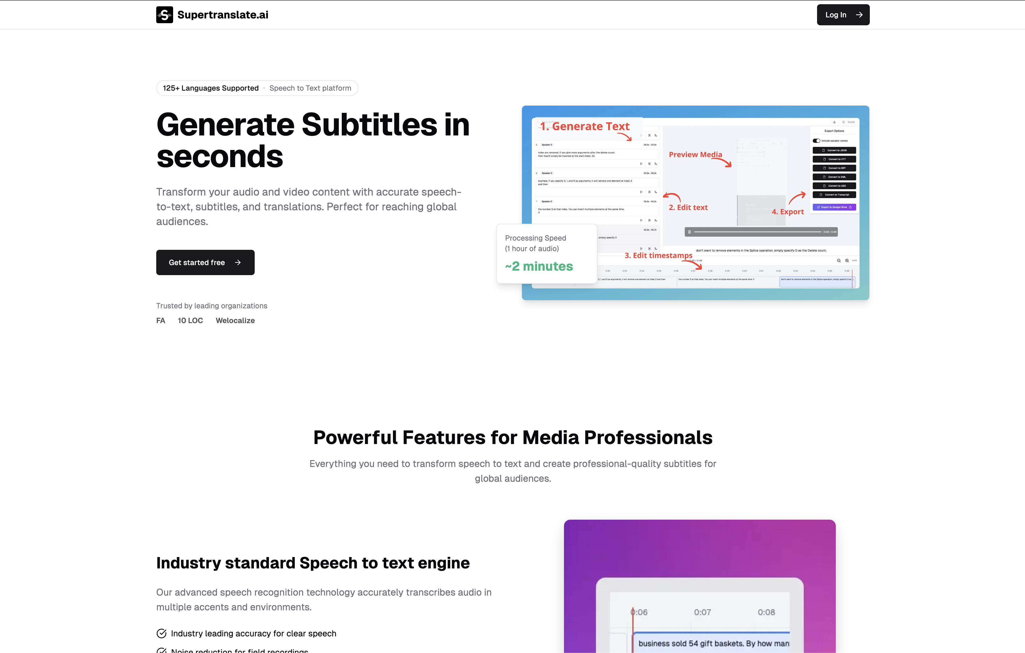 supertranslate - Screenshot showing the interface and features of this AI tool