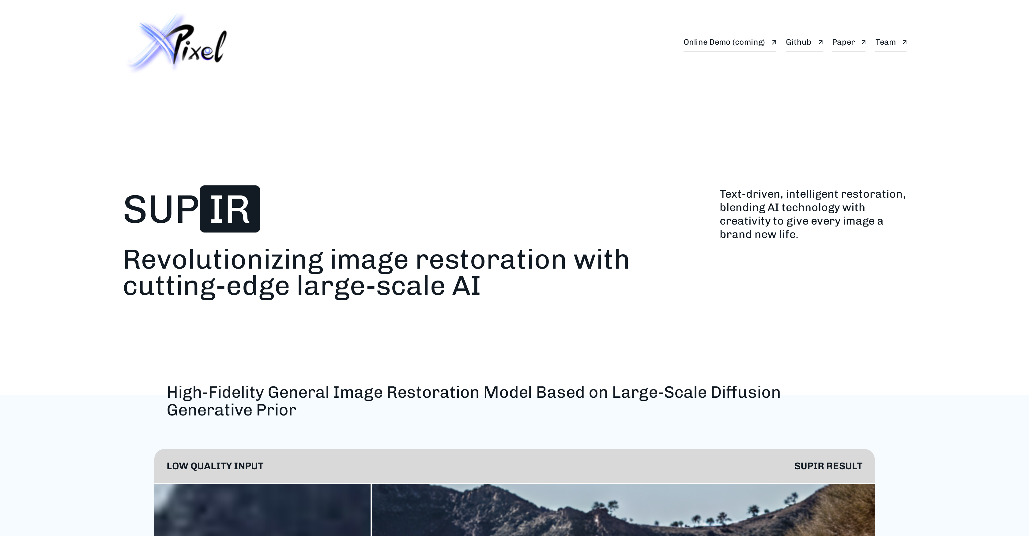 SUPIR - Screenshot showing the interface and features of this AI tool