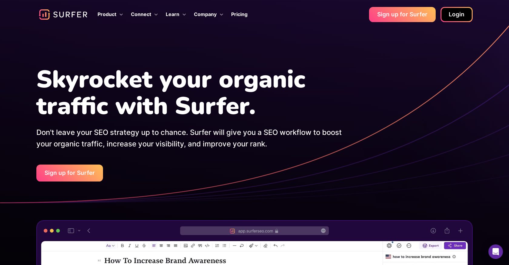 SurferSEO - Screenshot showing the interface and features of this AI tool