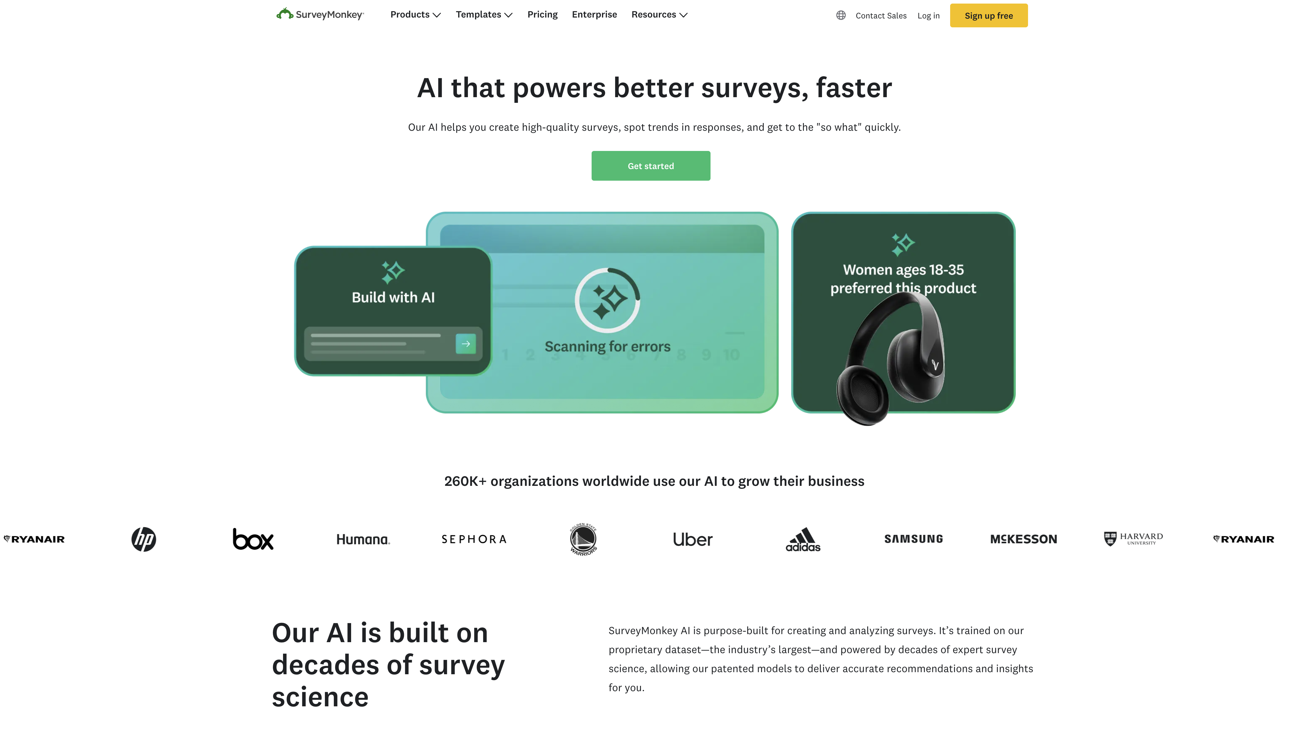 SurveyMonkey Genius - Screenshot showing the interface and features of this AI tool
