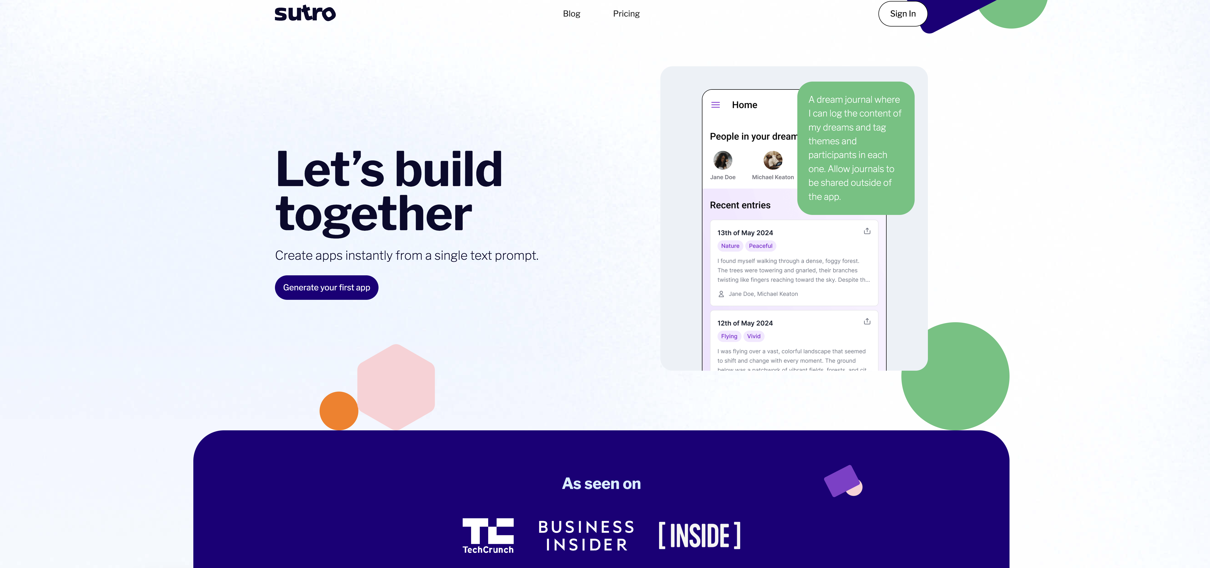 Sutro - Screenshot showing the interface and features of this AI tool