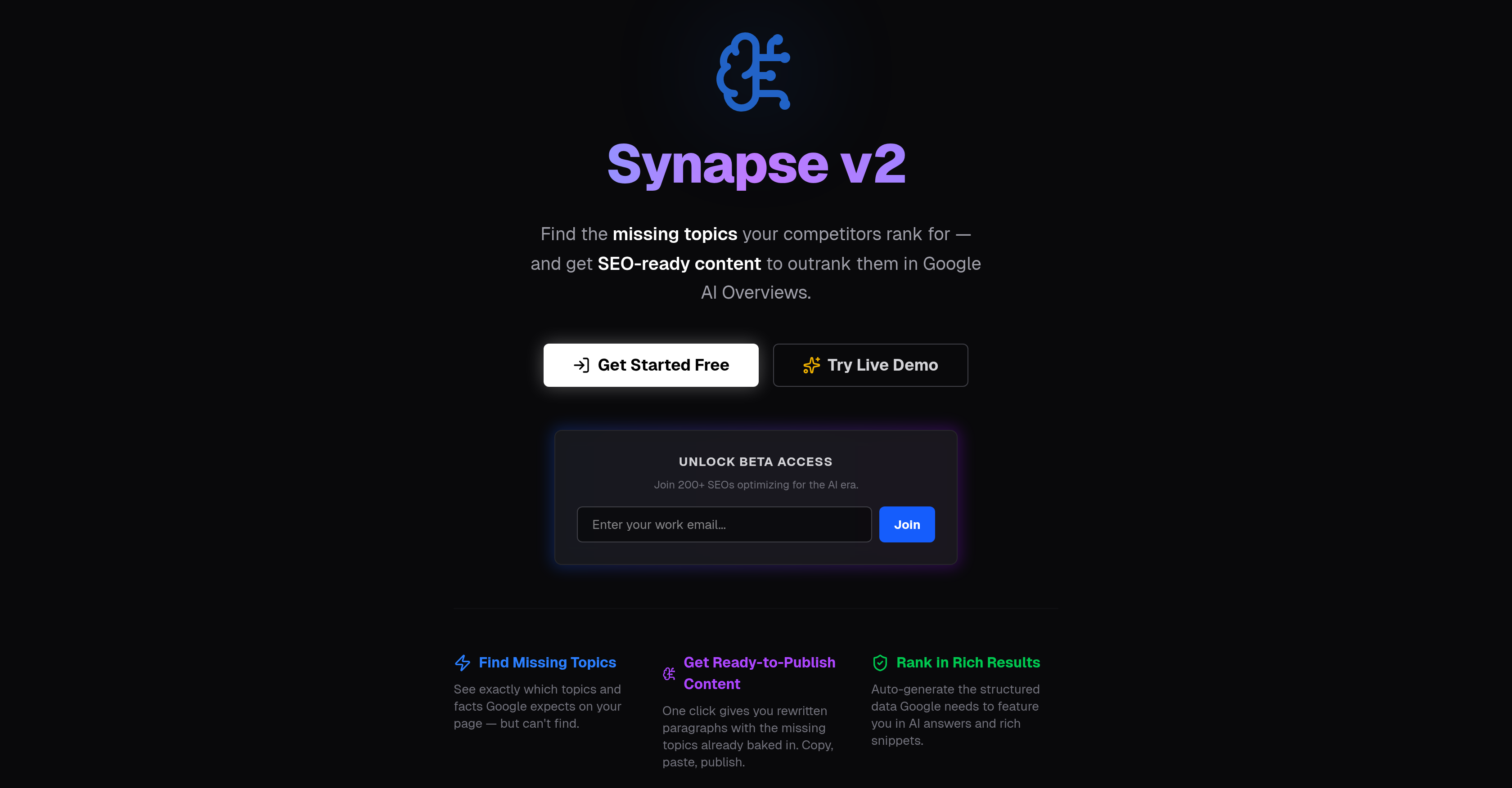 Synapse - Screenshot showing the interface and features of this AI tool