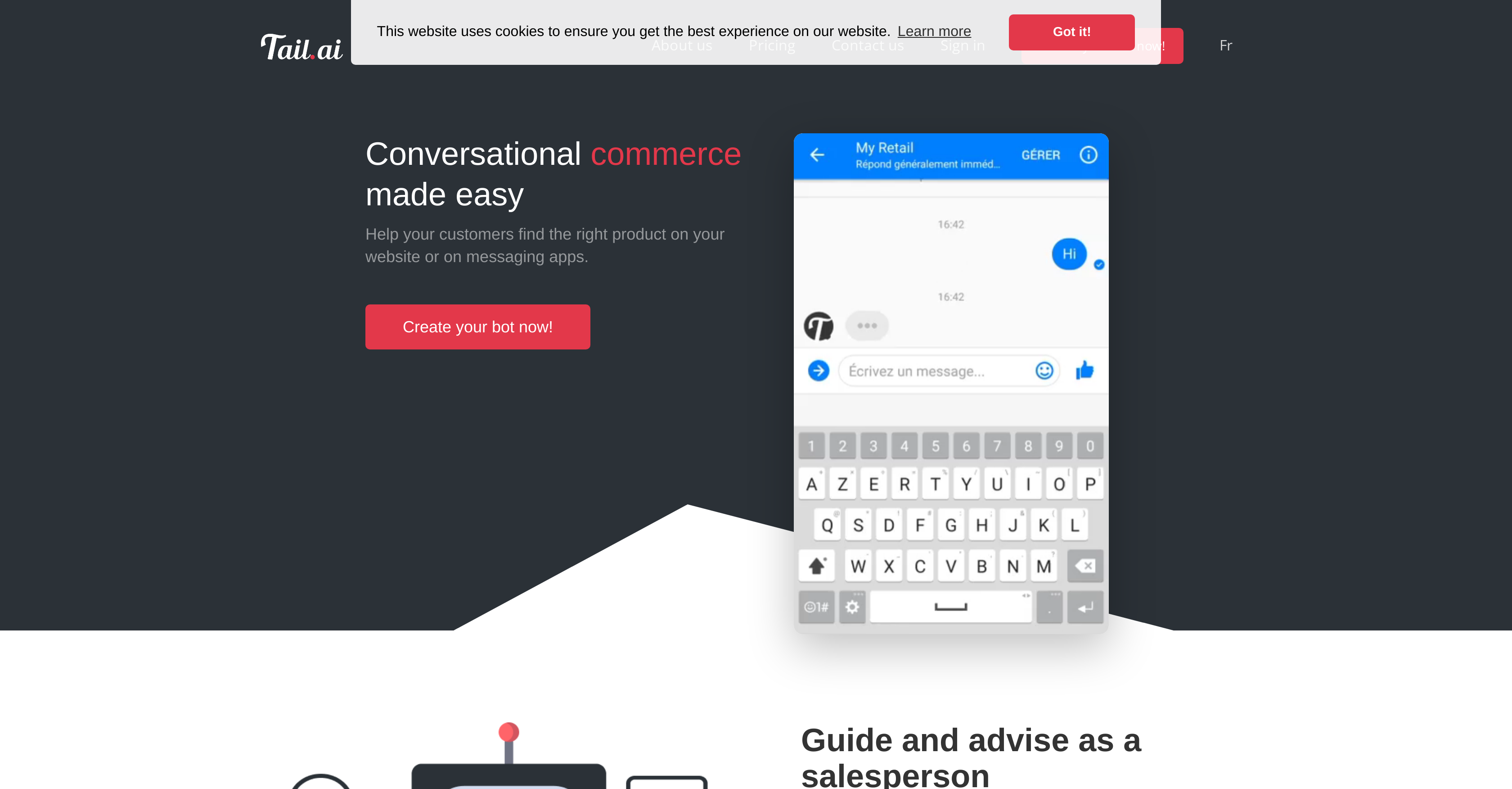 Tail.ai - Screenshot showing the interface and features of this AI tool