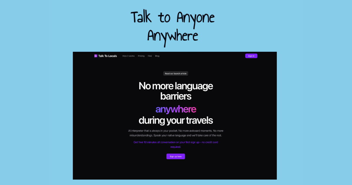 Talk To Locals - Screenshot showing the interface and features of this AI tool