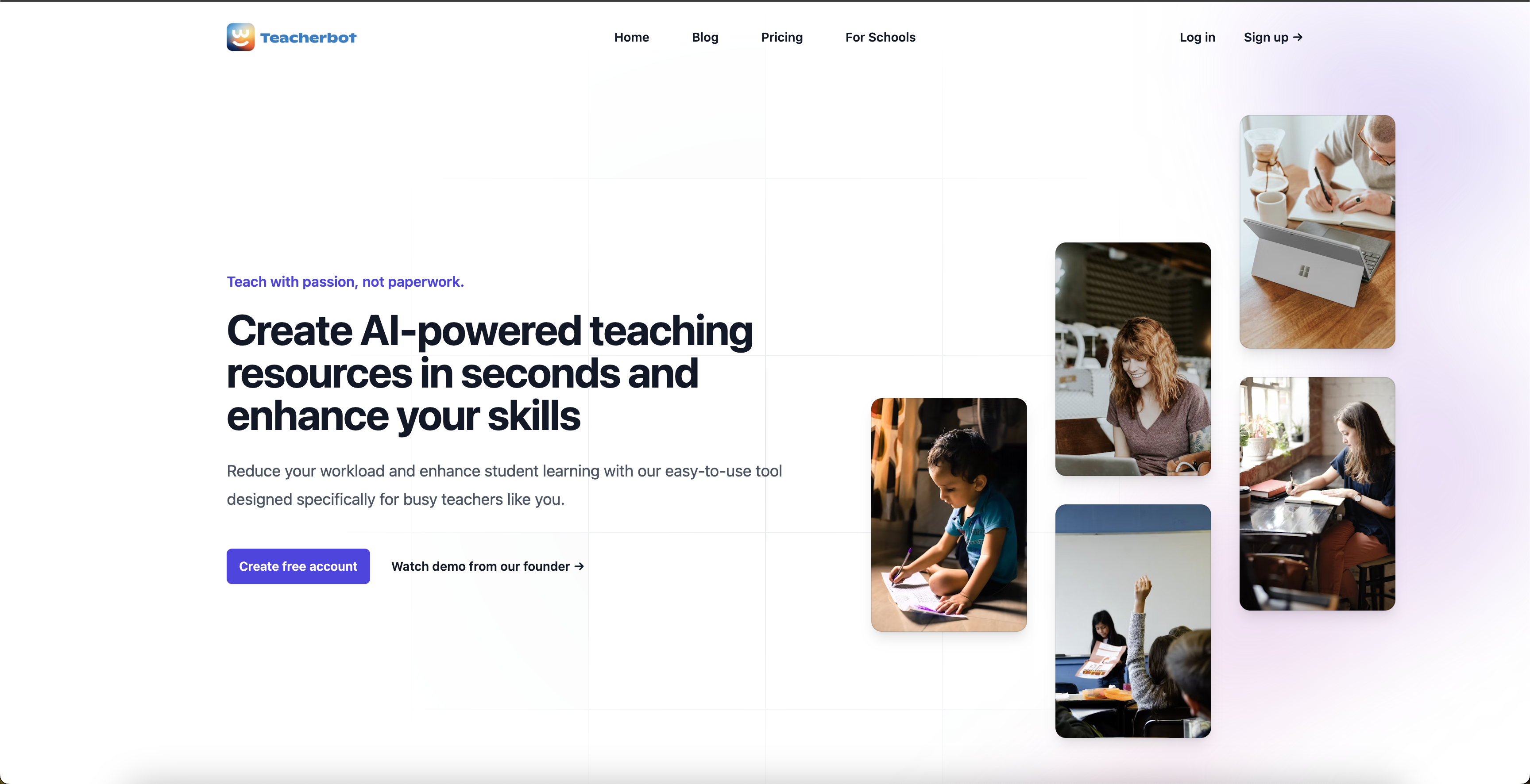 Teacherbot - Screenshot showing the interface and features of this AI tool